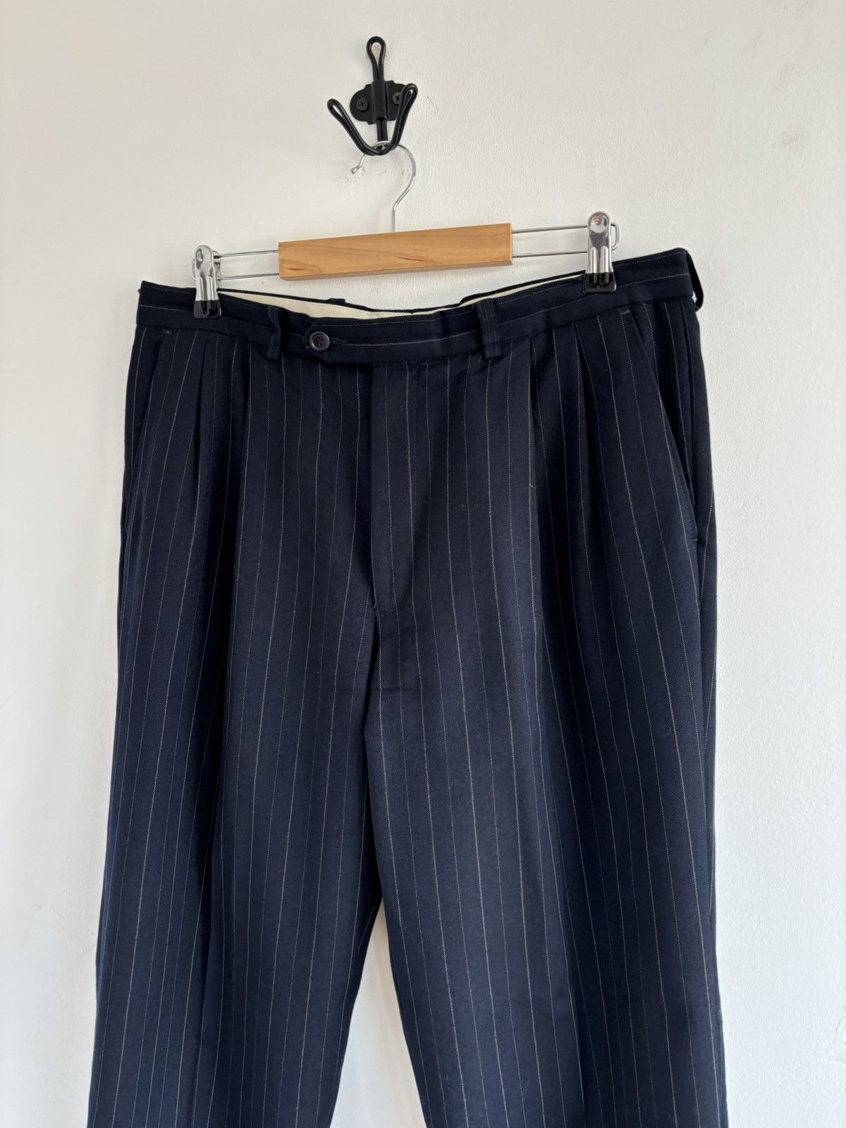 Vintage Vintage M&S Wool Suit Stripped Pants Size US 34 / EU 50 - 3 Thumbnail
