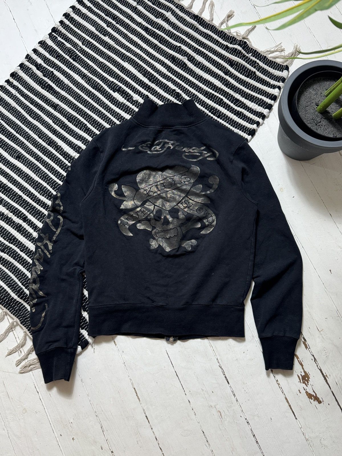 Ed Hardy VINTAGE ED HARDU SKULL BIG LOGO ZIP UP SWEATSHIRT Size S / US 4 / IT 40 - 1 Thumbnail