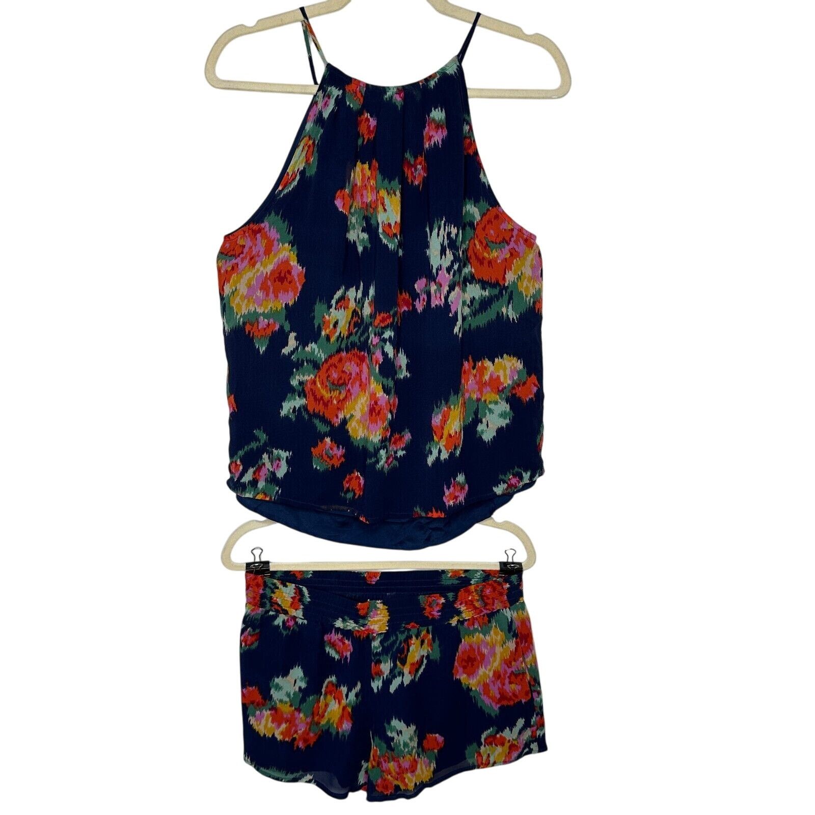 Joie Joie Navy Anatase 2pc Floral Top ( S ) Lanina Short ( M ) Size S / US 4 / IT 40 - 1 Thumbnail