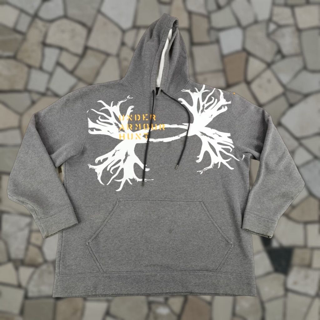 Under Armour Under Armour Hoodie Mens XL Gray Hunt Hunting Pullover Sweatshirt Sweater Size US XL / EU 56 / 4 - 1 Thumbnail