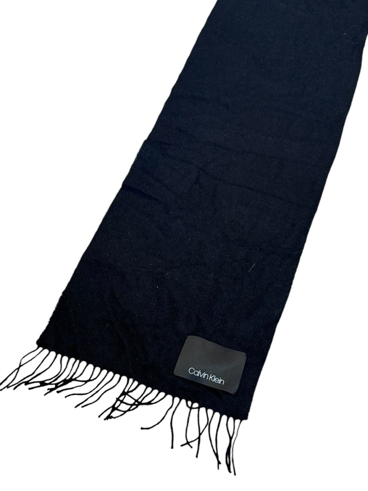 Calvin Klein Calvin Klein Logo Black Wool Wrap Shawl Scarf Size ONE SIZE - 6 Thumbnail