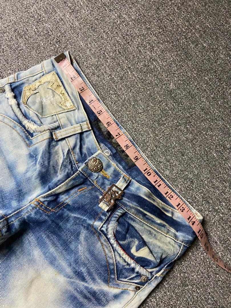Japanese Brand Vintage Red Pepper Low Rise Distressed Flare Jeans (175) Size 29" - 10 Thumbnail