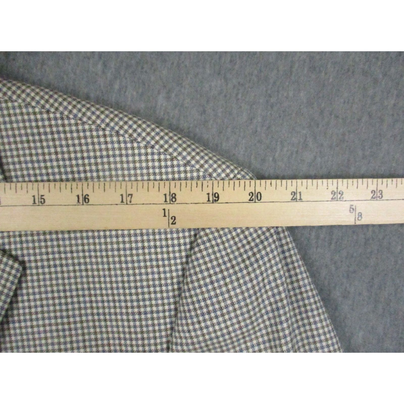 Peter Millar Peter Millar Blazer Mens 44T Gray Blue Brown Wool Check Sport Coat Casual Formal Wedding Tailored 2 Piece Notch Lapel Two-Button Long Felted? Size 44R - 6 Thumbnail