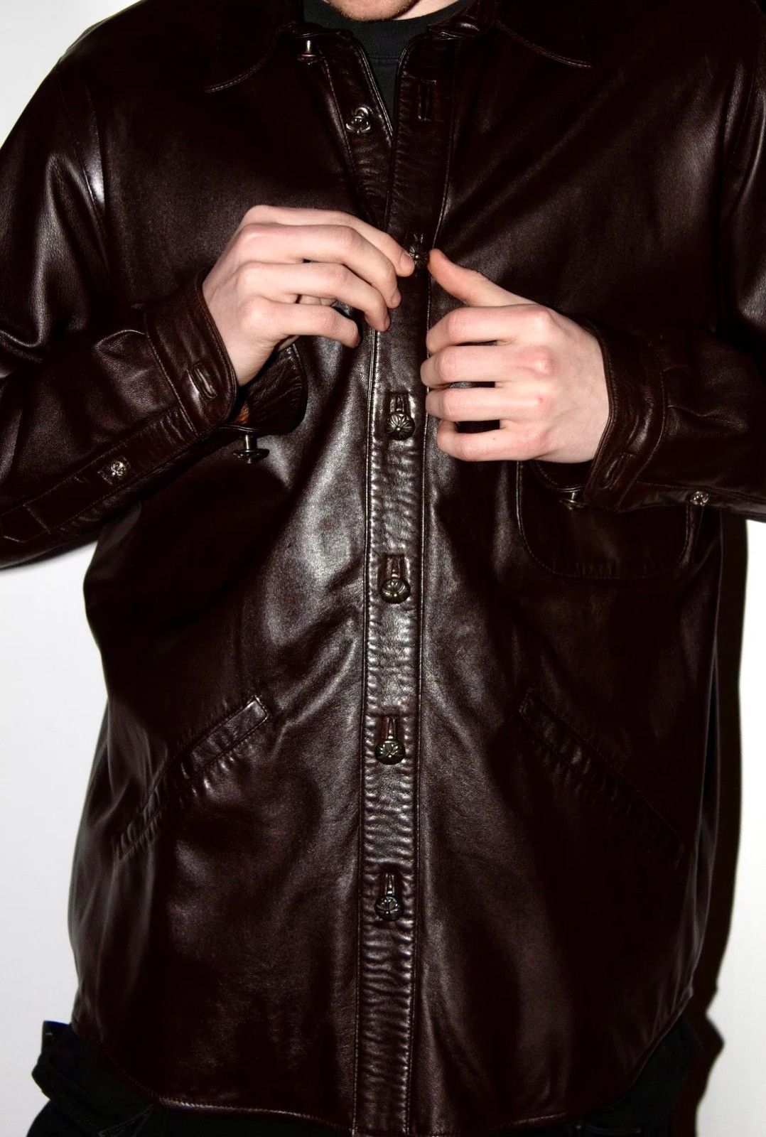 Chrome Hearts 🚭 ULTIMATE CHROME GRAIL🚭90s 100% RABBIT FUR LEOPARD LEATHER Size US L / EU 52-54 / 3 - 11 Thumbnail