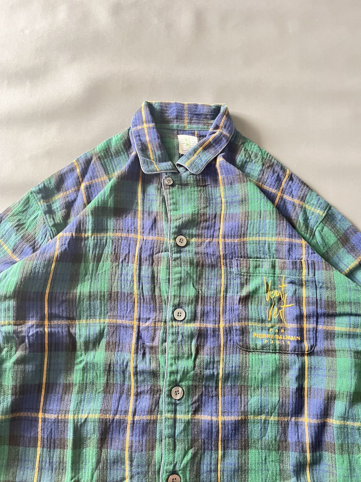 Pierre Balmain Vtg 1990’s Plaid Green Jacket Pierre Balmain Paris Vent Vert Size US XL / EU 56 / 4 - 6 Thumbnail