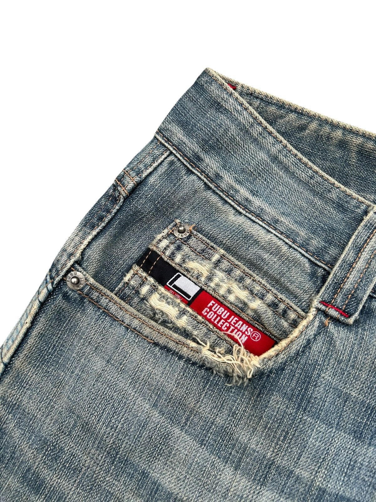 Kapital VINTAGE FUBU JEANS STREETWEAR DIRTY DENIM JEANS Size US 30 / EU 46 - 5 Thumbnail