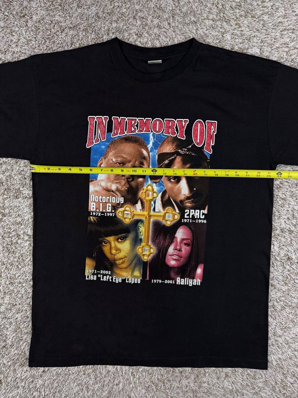 Vintage Y2K Hip Hop Memorial 2Pac Notorious B.I.G. Aaliyah Left Eye Size US XL / EU 56 / 4 - 6 Thumbnail