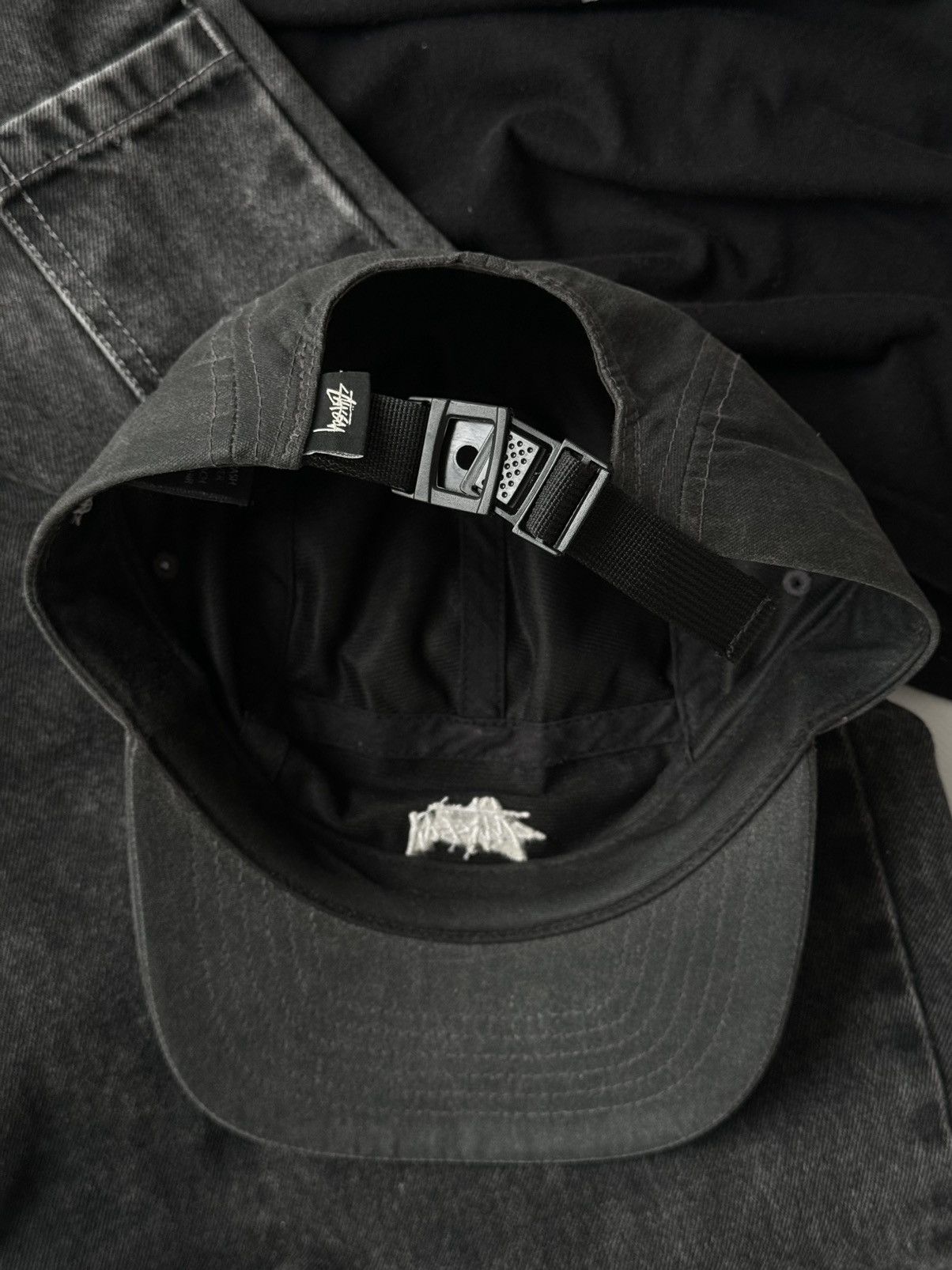 Stussy Stussy Washed Black 5 Panel Hat Cap Y2k Hype Realtree Size ONE SIZE - 7 Thumbnail