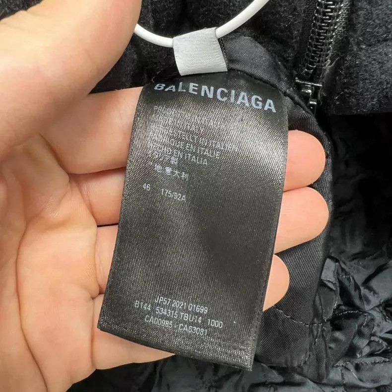 Balenciaga Balenciaga Logo Slogan Thick Cashmere Cotton Fleece Jacket Size US S / EU 44-46 / 1 - 4 Thumbnail