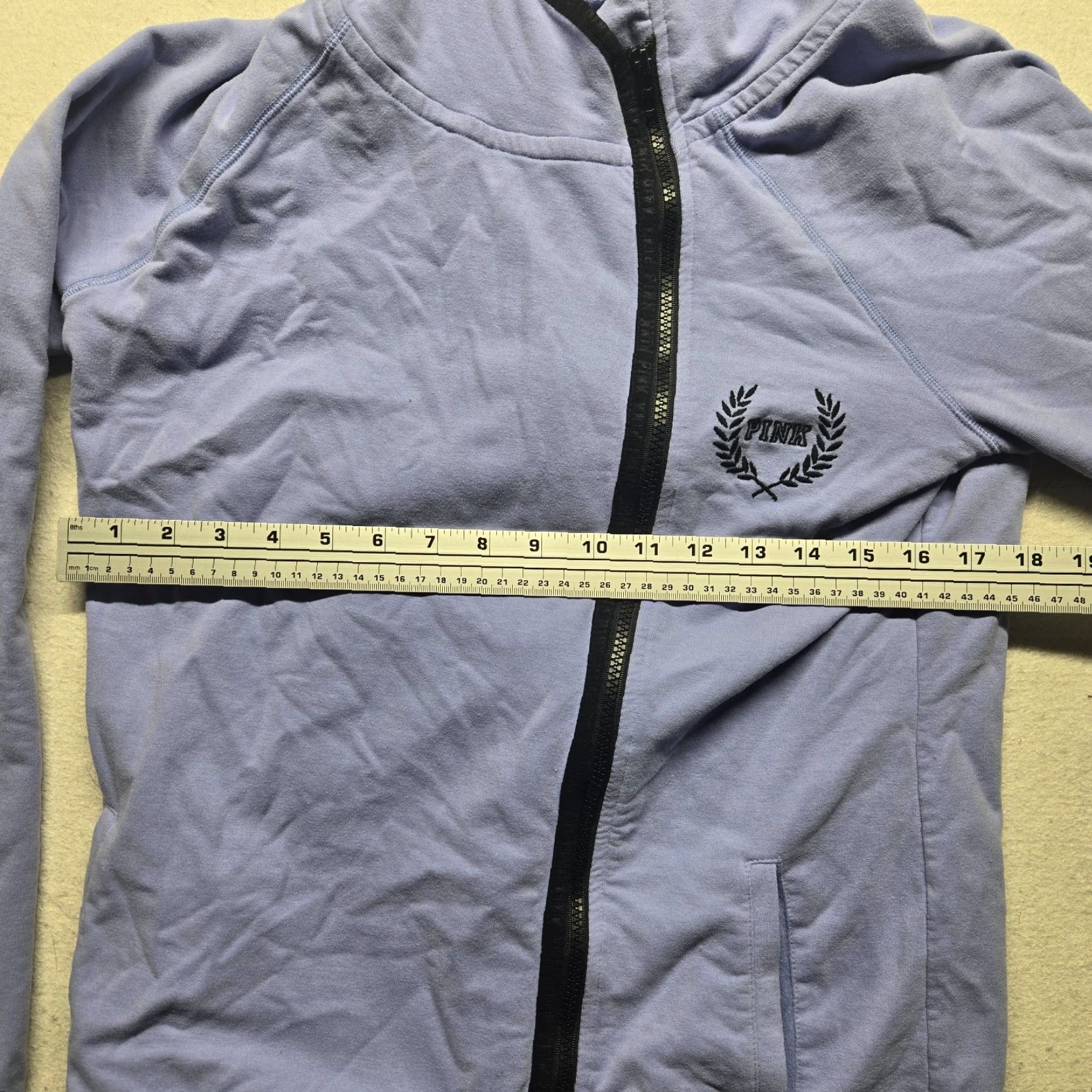 Victoria's Secret Victoria's Secret PINK Hoodie Full Zip Blue Women's S Small Regular Fit Coat Sweater Jacket Activewear Winter Fall Spring Logo Zip Front Crew Neck Size S / US 4 / IT 40 - 4 Thumbnail