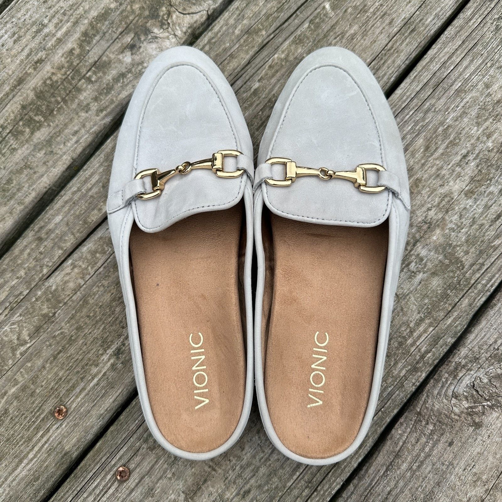 Vionic Vionic Adeline Slip On Comfort Mules Shoes Horse Bit Grey 8 Size US 8 / IT 38 - 2 Thumbnail
