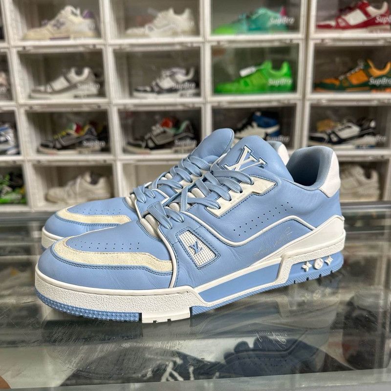 Louis Vuitton Louis Vuitton Blue Trainer Low Top Sneakers 0089 Size US 10.5 / EU 43-44 - 1 Thumbnail