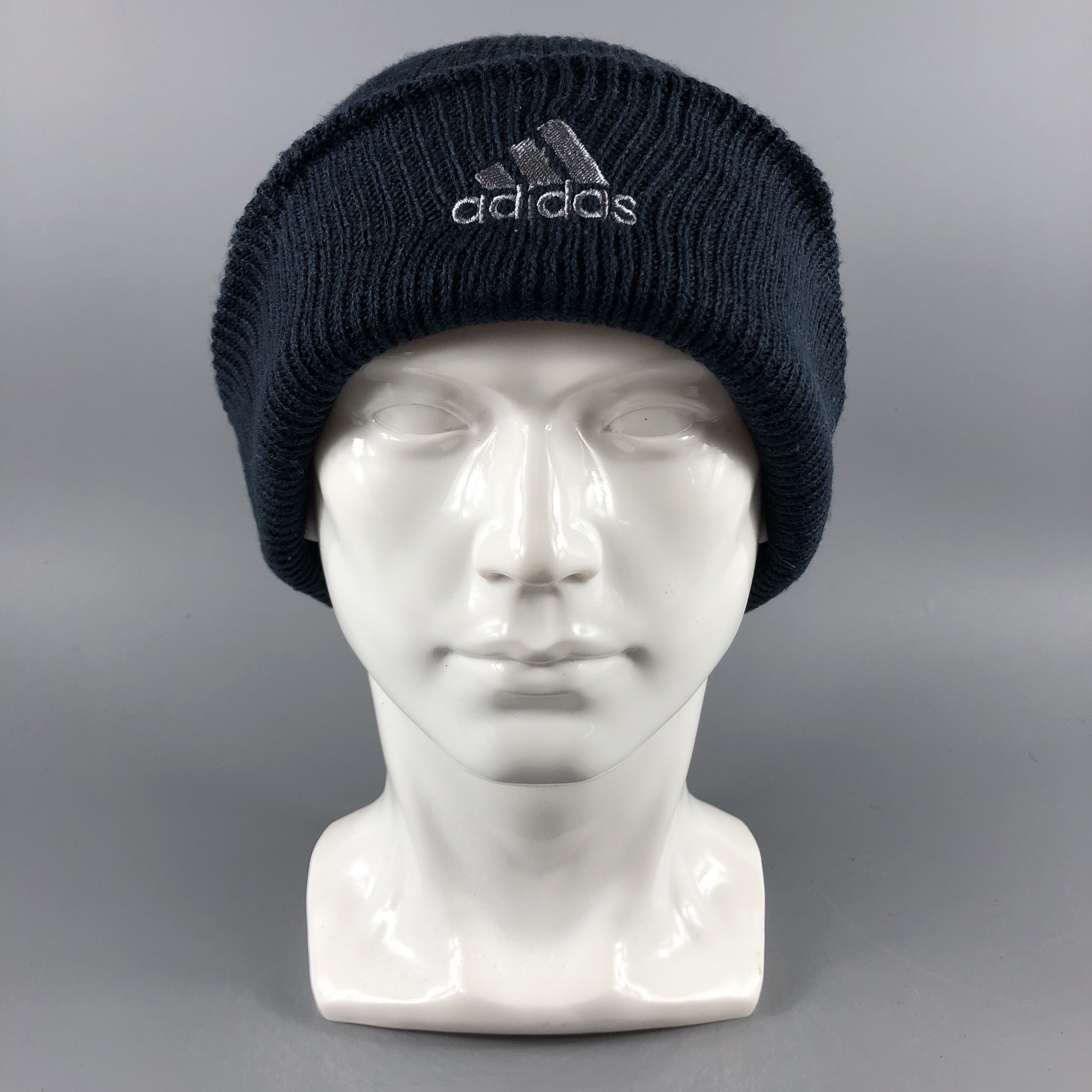 image of Adidas Hats Ribbed Beanie Knit Snow Hat Snow Cap B589, Men's