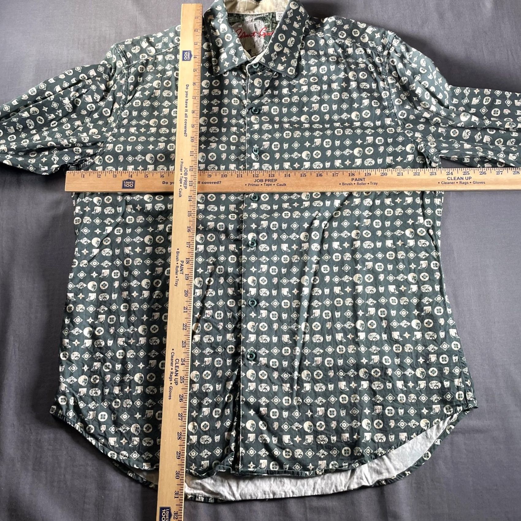 Robert Graham Robert Graham Shirt Mens XL Green Classic Fit Long Sleeve Button Up Flip Cuff Size US XL / EU 56 / 4 - 7 Thumbnail
