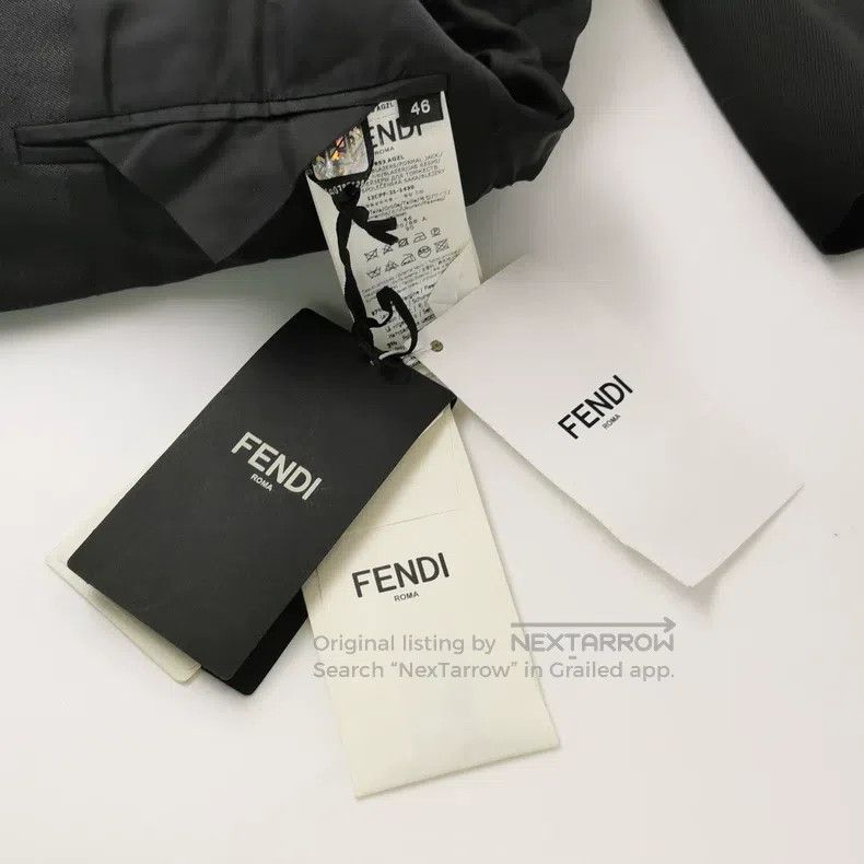 Fendi Fendi Wool and blended solid single-breasted lapel coat Size 46L - 4 Thumbnail
