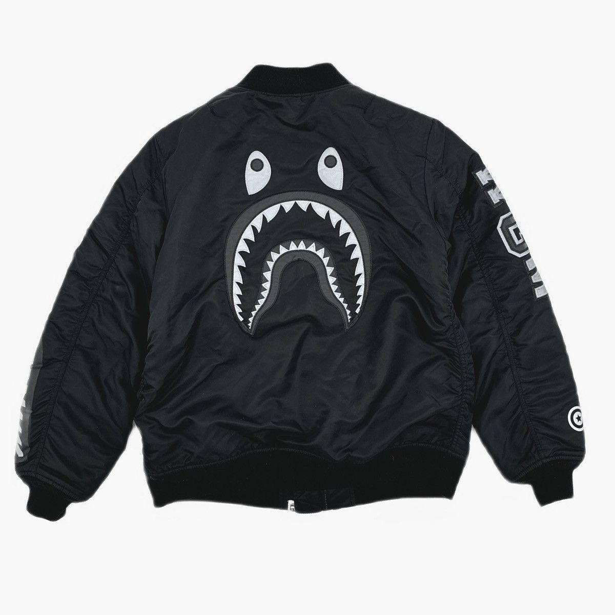 Bape A BATHING APE REFLECTOR SHARK MA-1 JACKET | Grailed