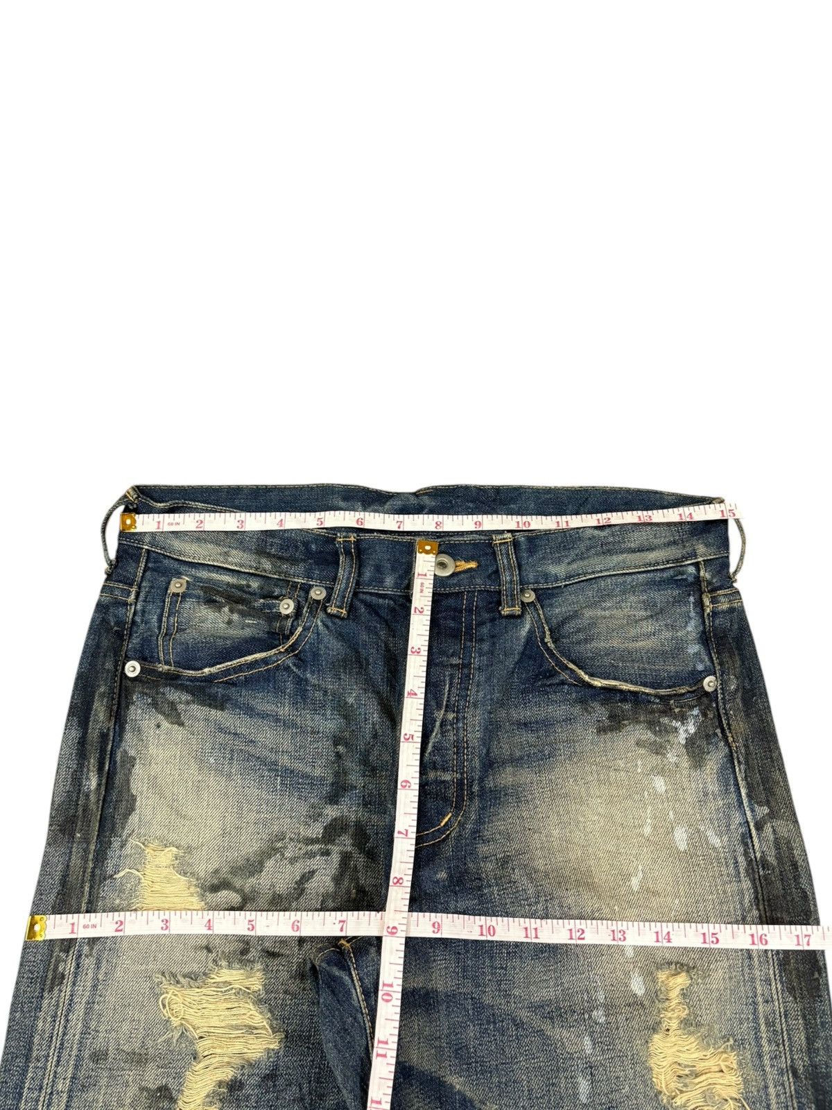 Japanese Brand Vintage Japanese Mud Wash Paint Splatter Distress Loose Jean Size US 30 / EU 46 - 10 Thumbnail