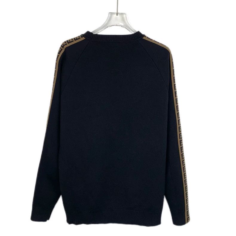 Fendi FENDI Black Side Logo Letter Pattern Wool Crew Neck Long S Size US M / EU 48-50 / 2 - 2 Thumbnail