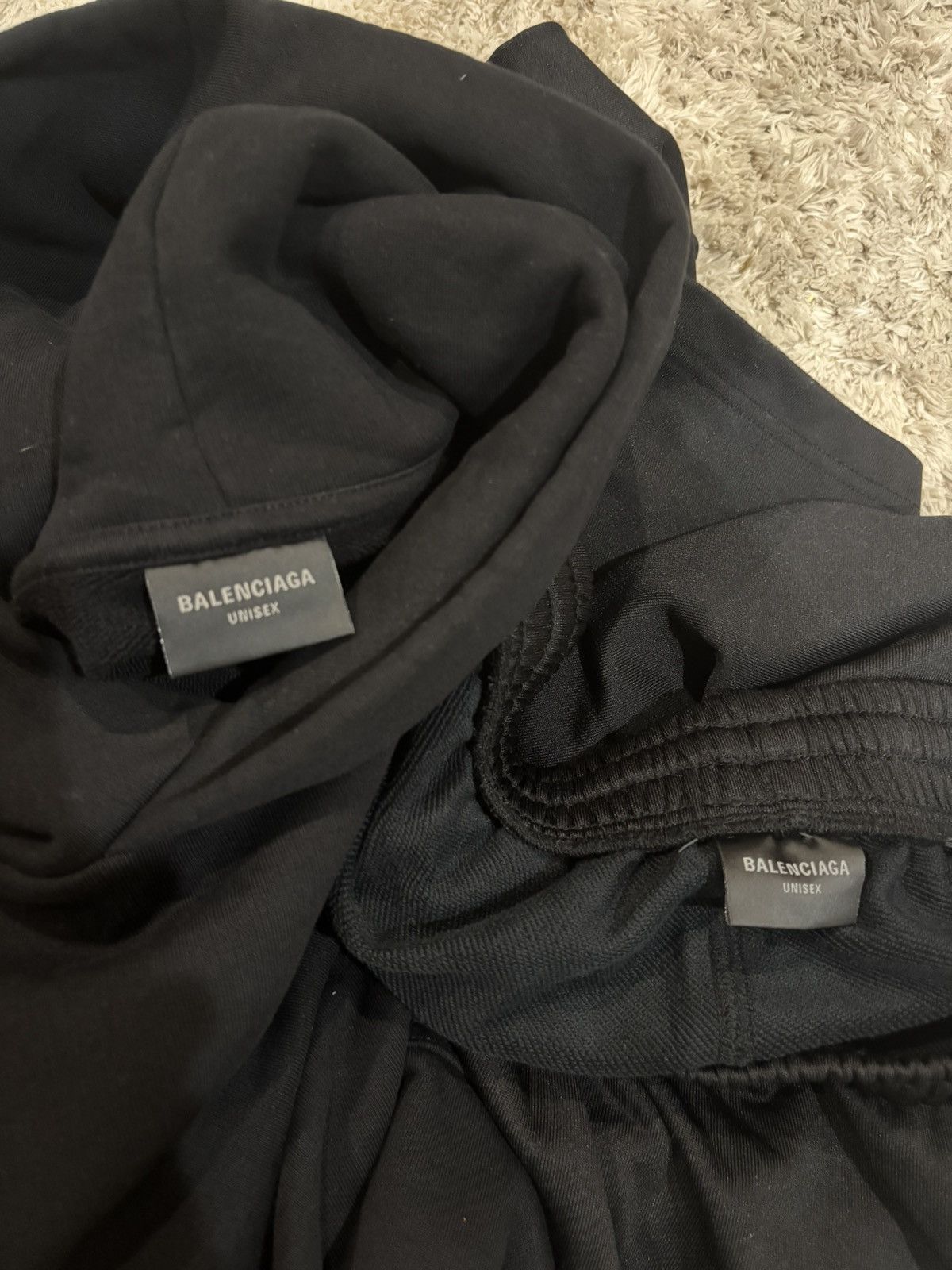 Balenciaga Black Campaign Logo Baggy Sweatpants Size US 31 - 3 Thumbnail