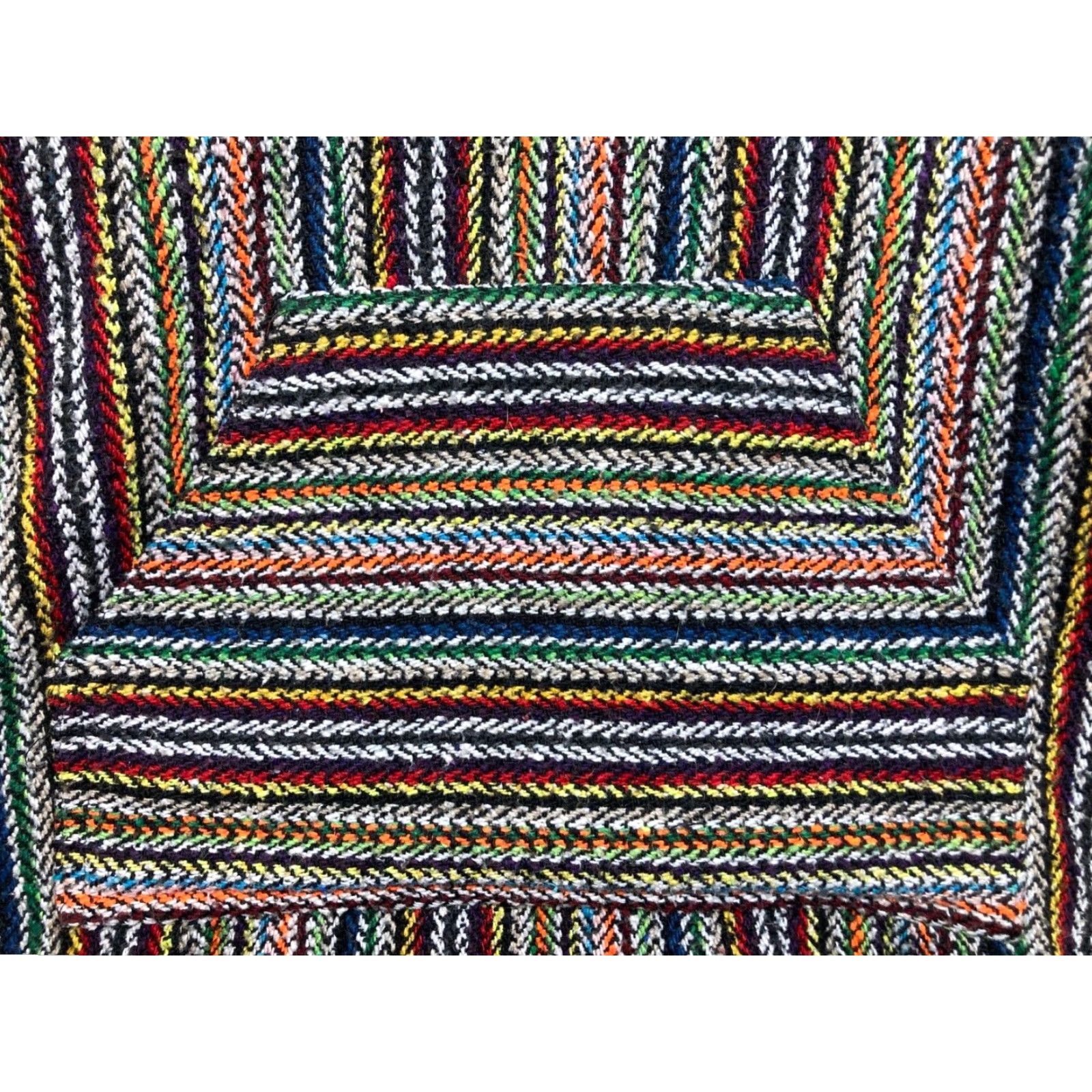 Vintage Earth Ragz Hoodie Mens Medium Multicolor Striped Pullover Long Sleeve Made in Mexico Size US S / EU 44-46 / 1 - 5 Thumbnail