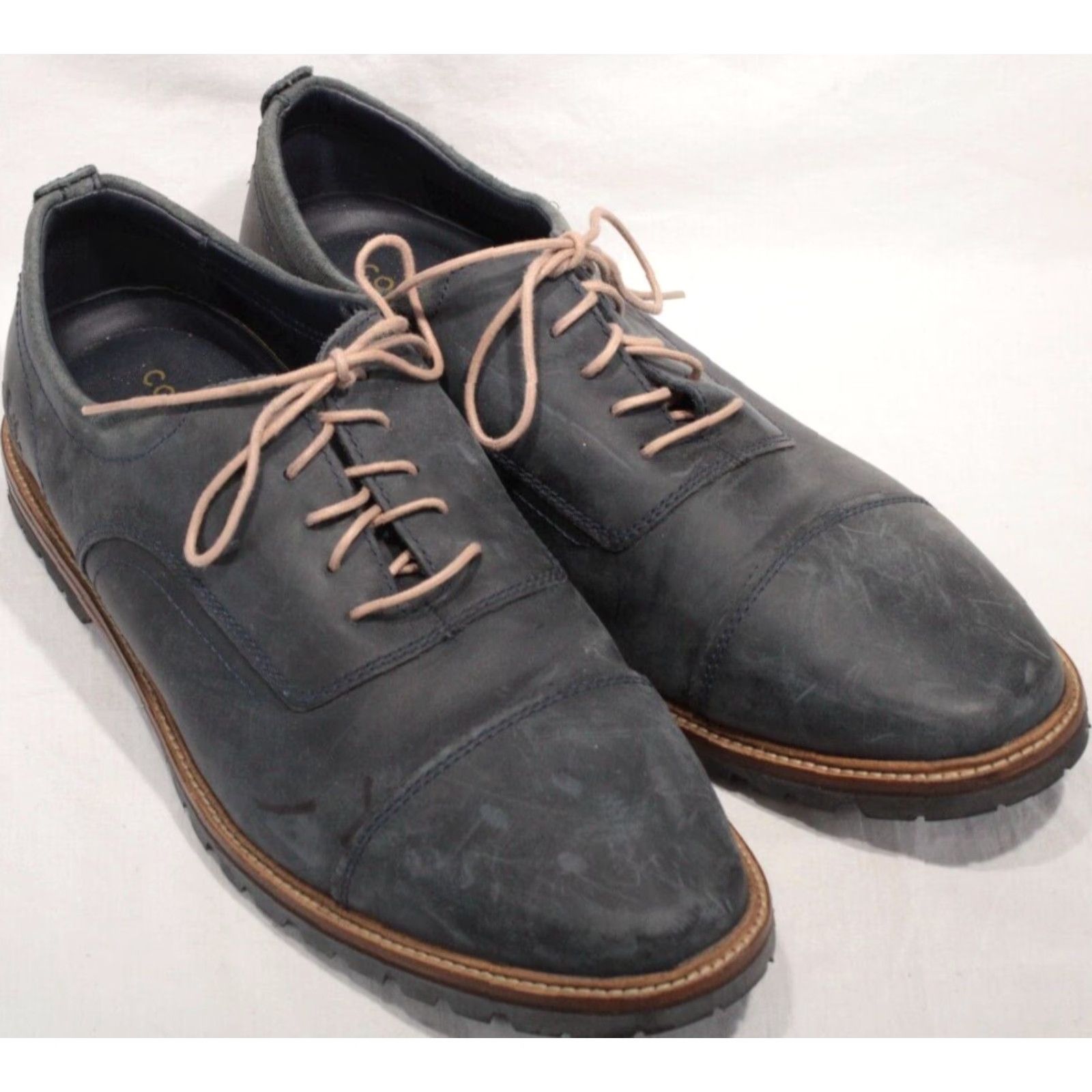 Cole Haan Cole Haan Grand 360 Richardson Blue Leather Cap Toe Oxfords Mens 9.5 M Size ONE SIZE - 3 Thumbnail
