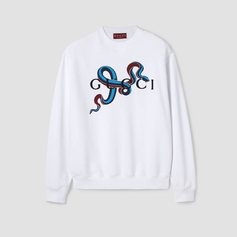 Gucci o1loc1c0925 Printed Cotton Jersey T-Shirt in White Size US L / EU 52-54 / 3 - 1 Thumbnail