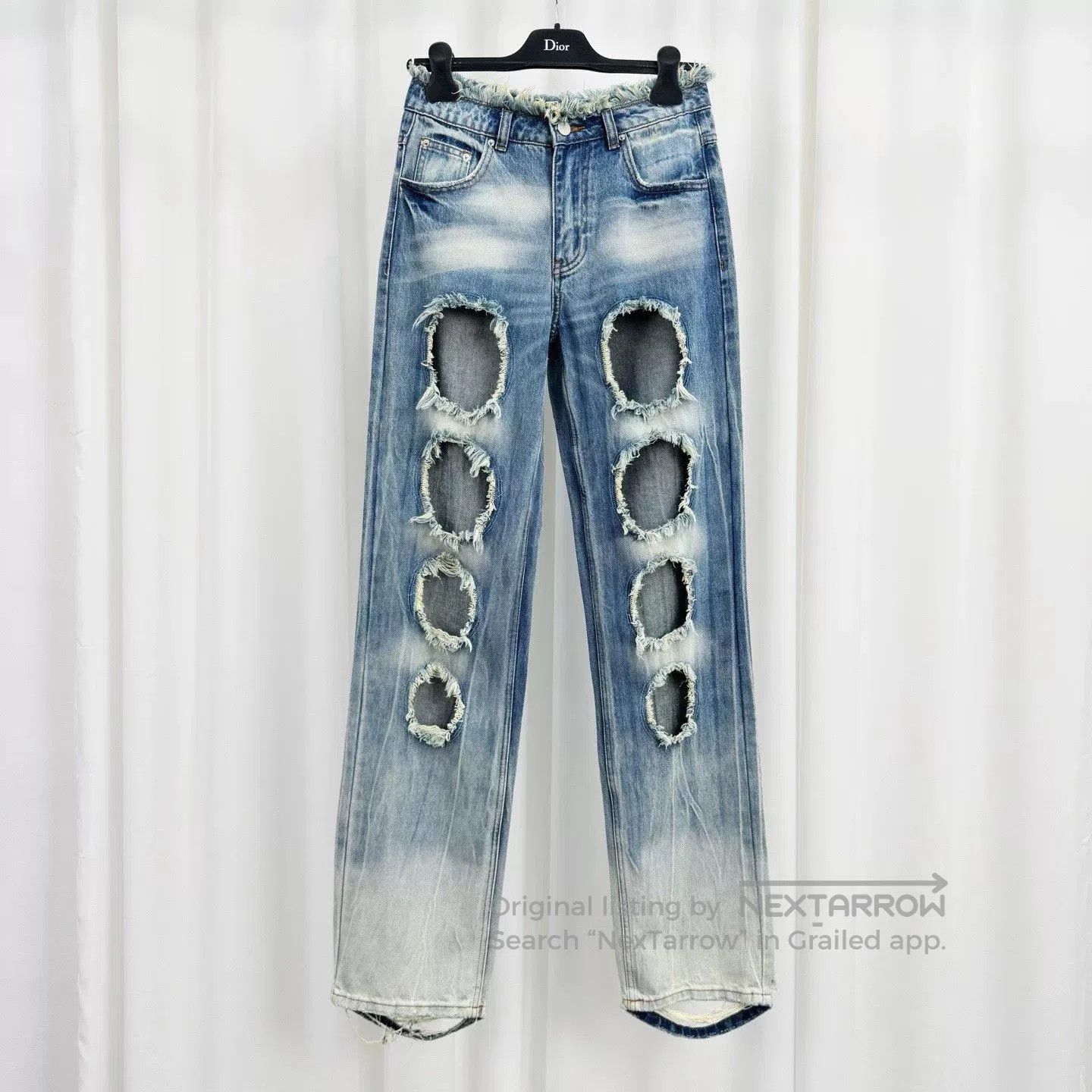 RUIbuilt Rui Distressed Raw Hem Washed Denim Pants. Size 27" / US 4 / IT 40 - 1 Thumbnail