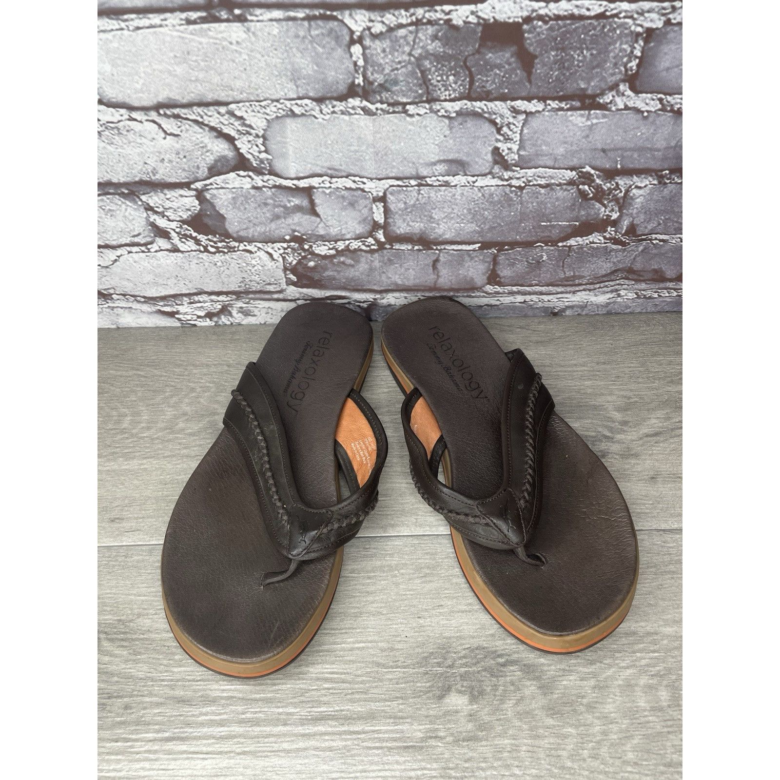 Tommy Bahama TOMMY BAHAMA RELAXOLOGY Jasper Brown Leather Synthetic FlipF Size US 10 / EU 43 - 2 Thumbnail