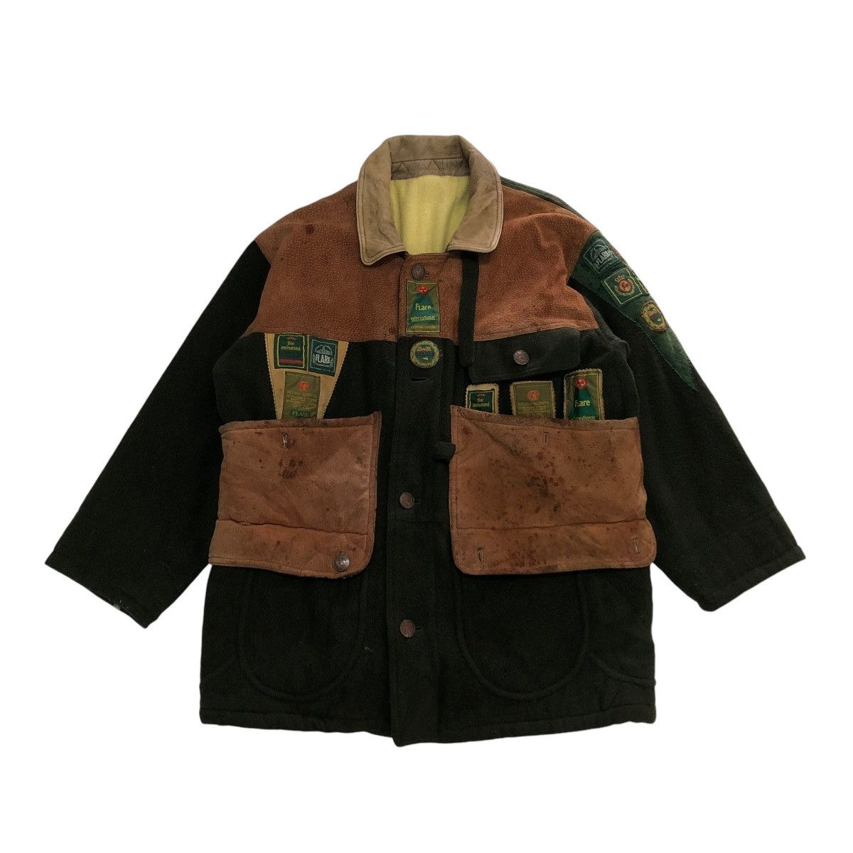 Japanese Brand 🔥VINTAGE BIKER GENUINE LEATHER JACKET FLARE FULL PATCH Size US M / EU 48-50 / 2 - 1 Thumbnail