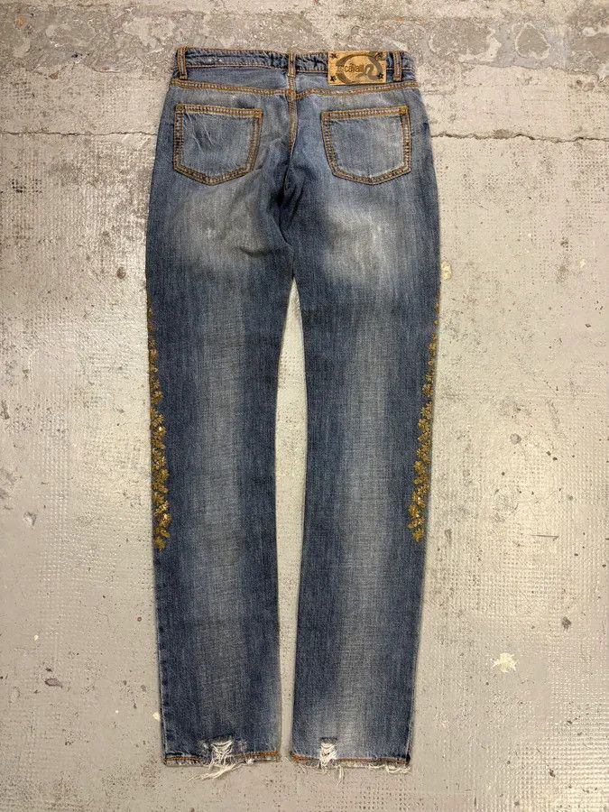 Just Cavalli SS2005 Cavalli Blue Embroidered Distressed Denim Jeans Size 26" / US 2 / IT 38 - 6 Thumbnail