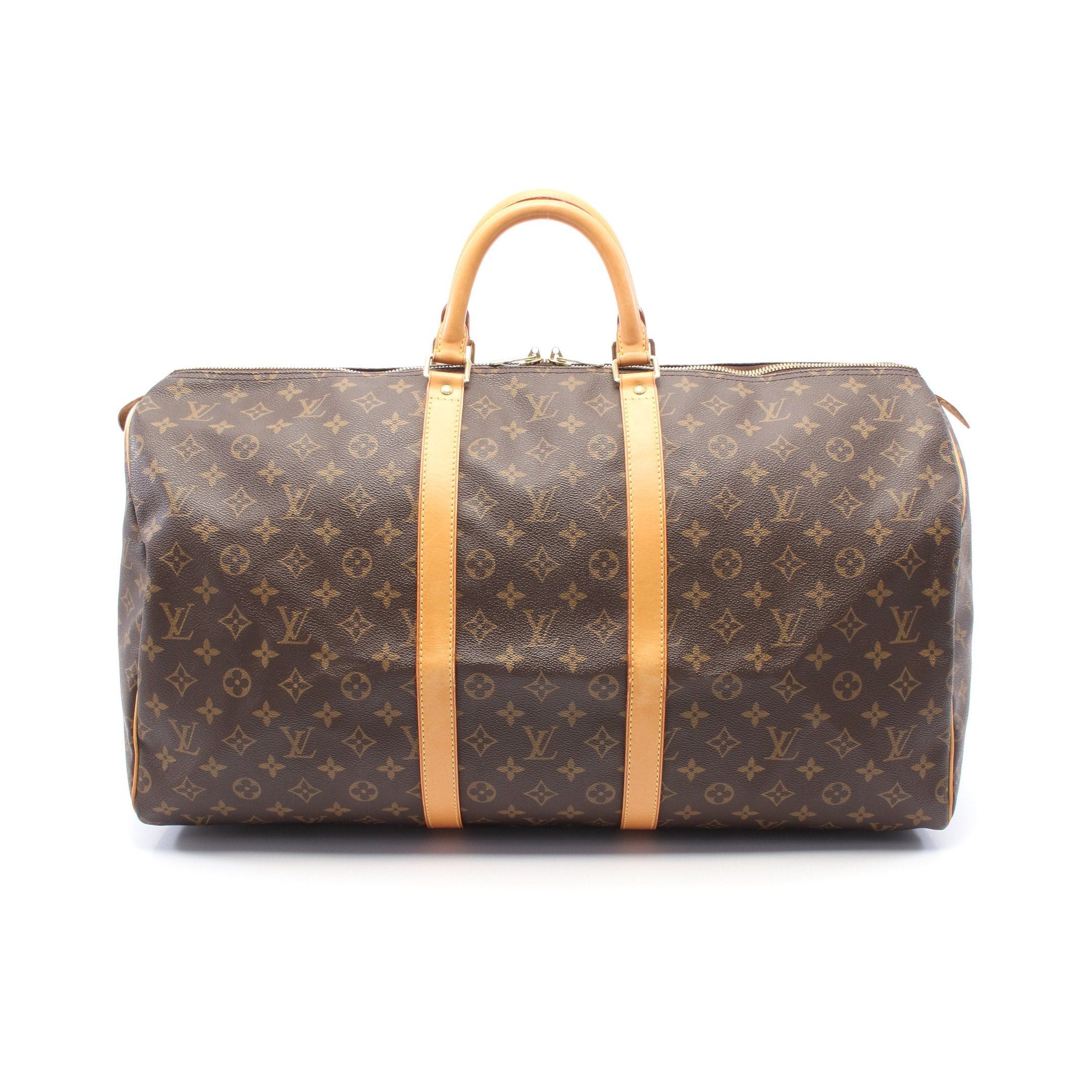 Louis Vuitton Louis Vuitton Keepall 55 Monogram Boston Bag Leather Brown Size ONE SIZE - 1 Thumbnail