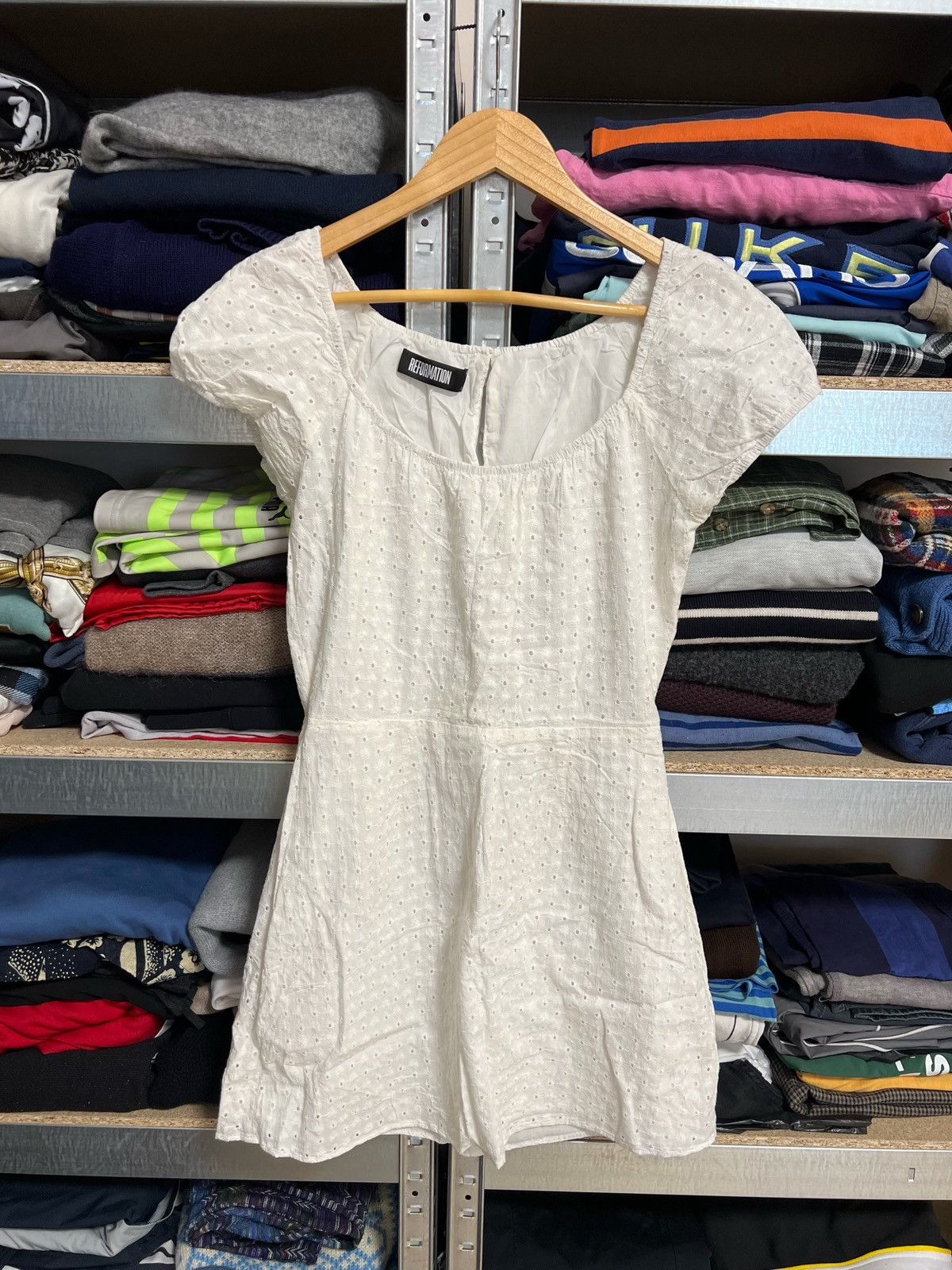 Designer × Reformation Reformation Dress Off White Sheer Boho Sleeveless Bohemian 8 Size M / US 6-8 / IT 42-44 - 1 Thumbnail
