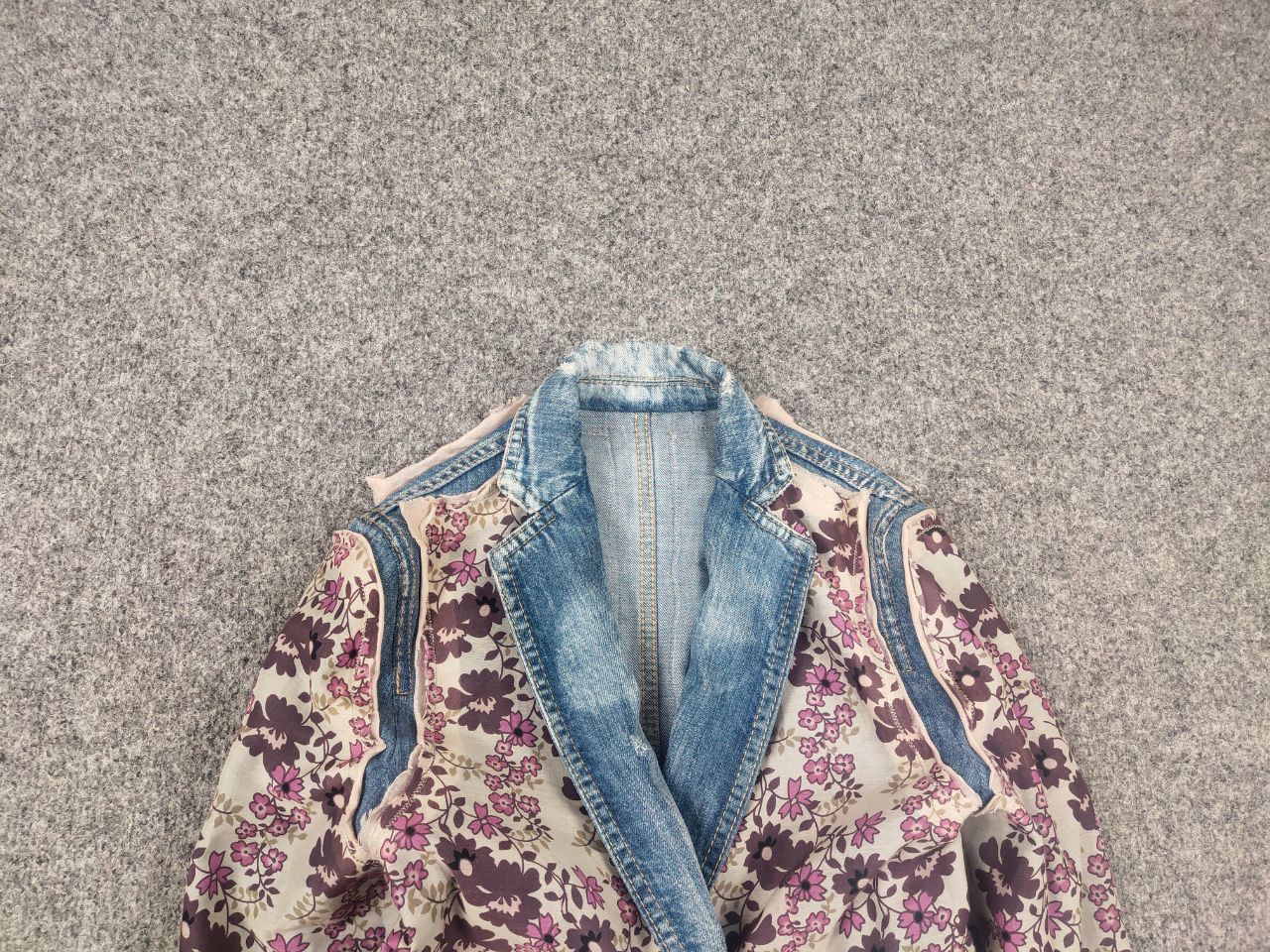Dsquared2 Design Denim Patchwork Flower string Blazer Jacket