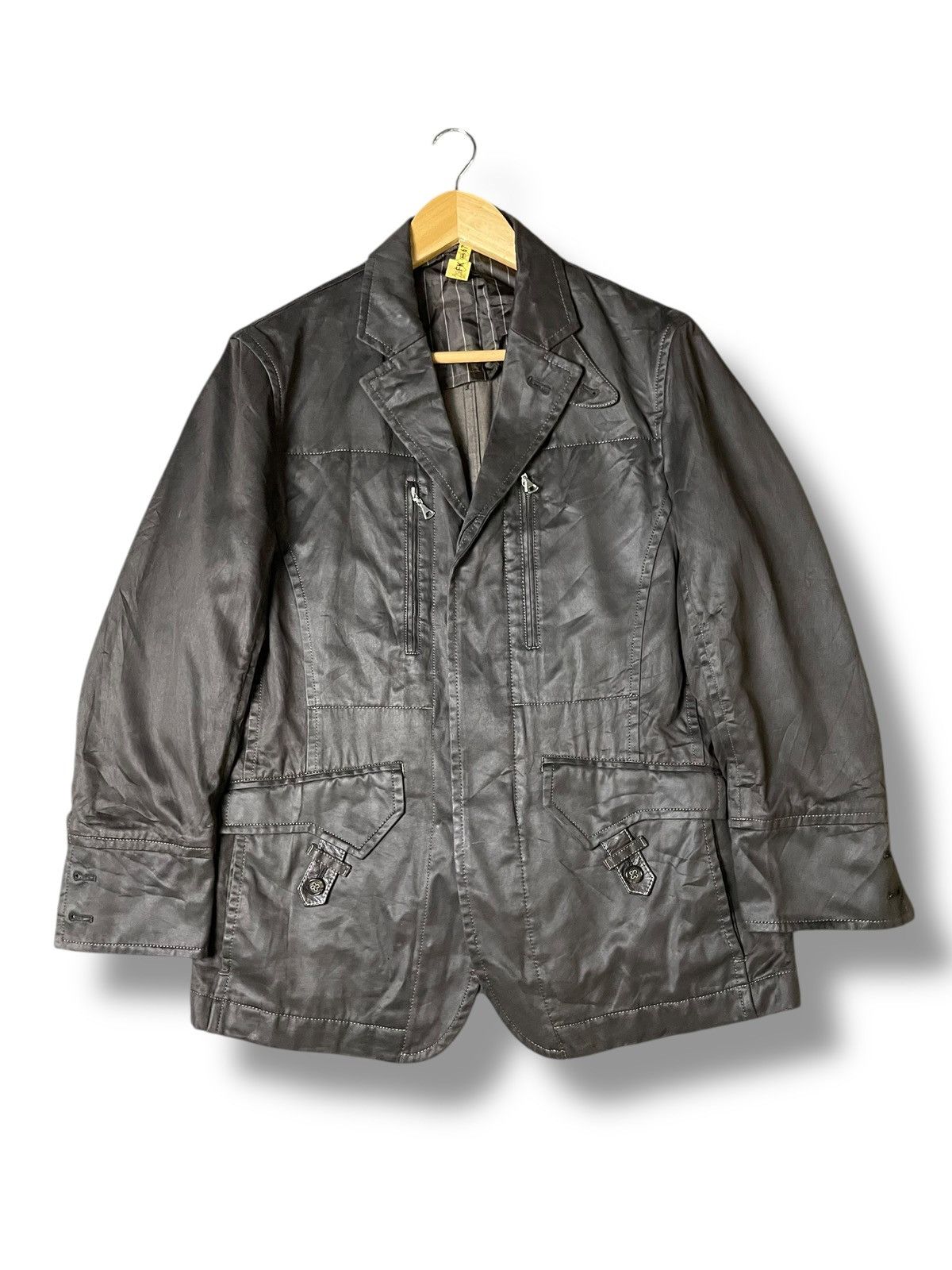 Japanese Brand × Leather × Vintage Japanese Brand Polyester Leather Light Jacket (116) Size US S / EU 44-46 / 1 - 1 Thumbnail