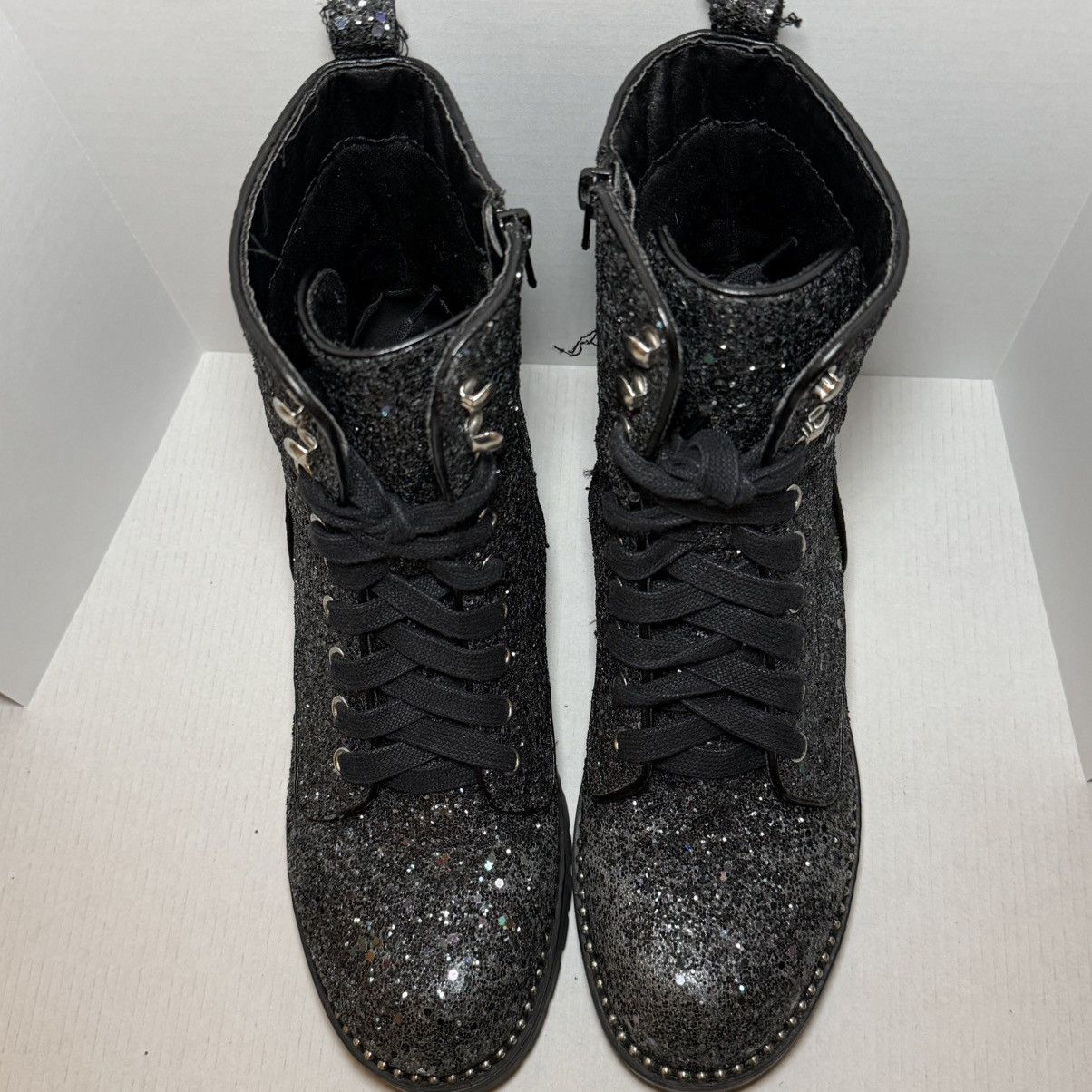 Other Portland Boot Company Combat Boots Women’s 8M Black Glitter Size US 8 / IT 38 - 2 Thumbnail