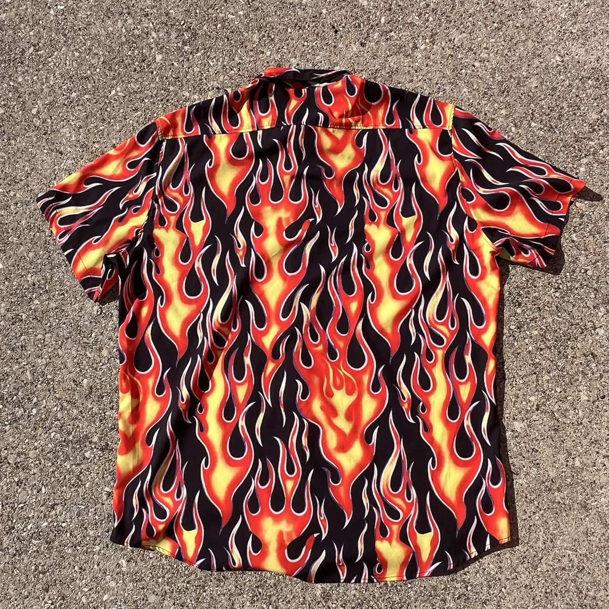 Japanese Brand × Vintage Vintage Punk Flames Button Up Shirt Size US XXL / EU 58 / 5 - 4 Thumbnail