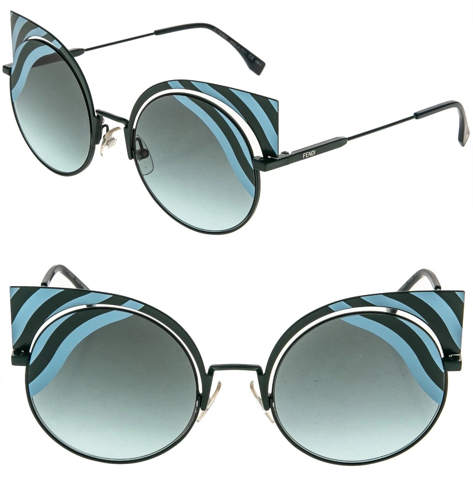 Fendi FENDI HYPNOSHINE FF0215S Green Blue Fashion Sunglass 0215 Size ONE SIZE - 1 Thumbnail