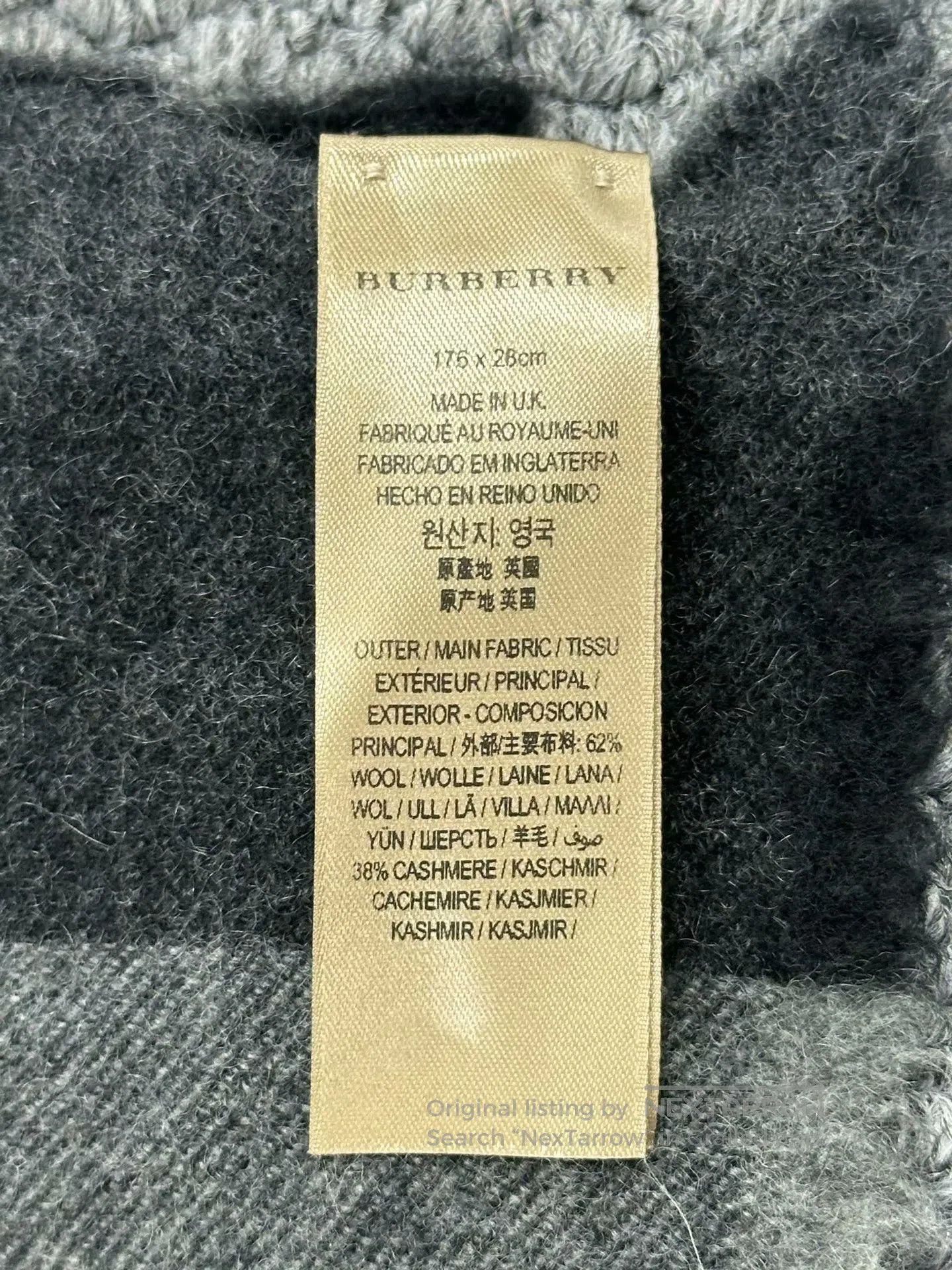 Burberry Burberry Black and Grey Classic Plaid Wool Scarf| Size ONE SIZE - 5 Thumbnail