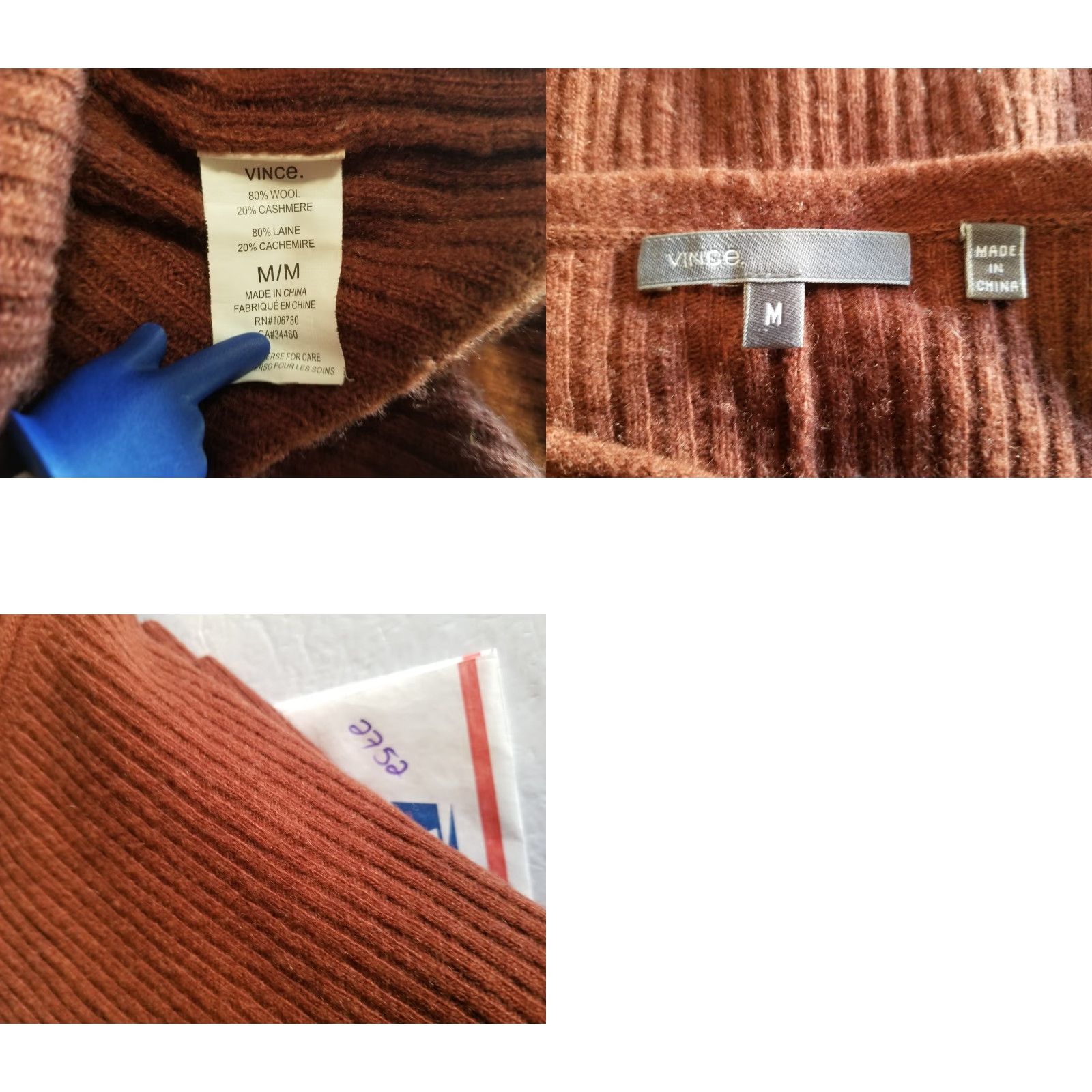 Vince Vince Sweater Shirt Women M Brown Wool Cashmere Oversized Crew Neck Short Sleeve Pullover Size Medium Size M / US 6-8 / IT 42-44 - 8 Thumbnail