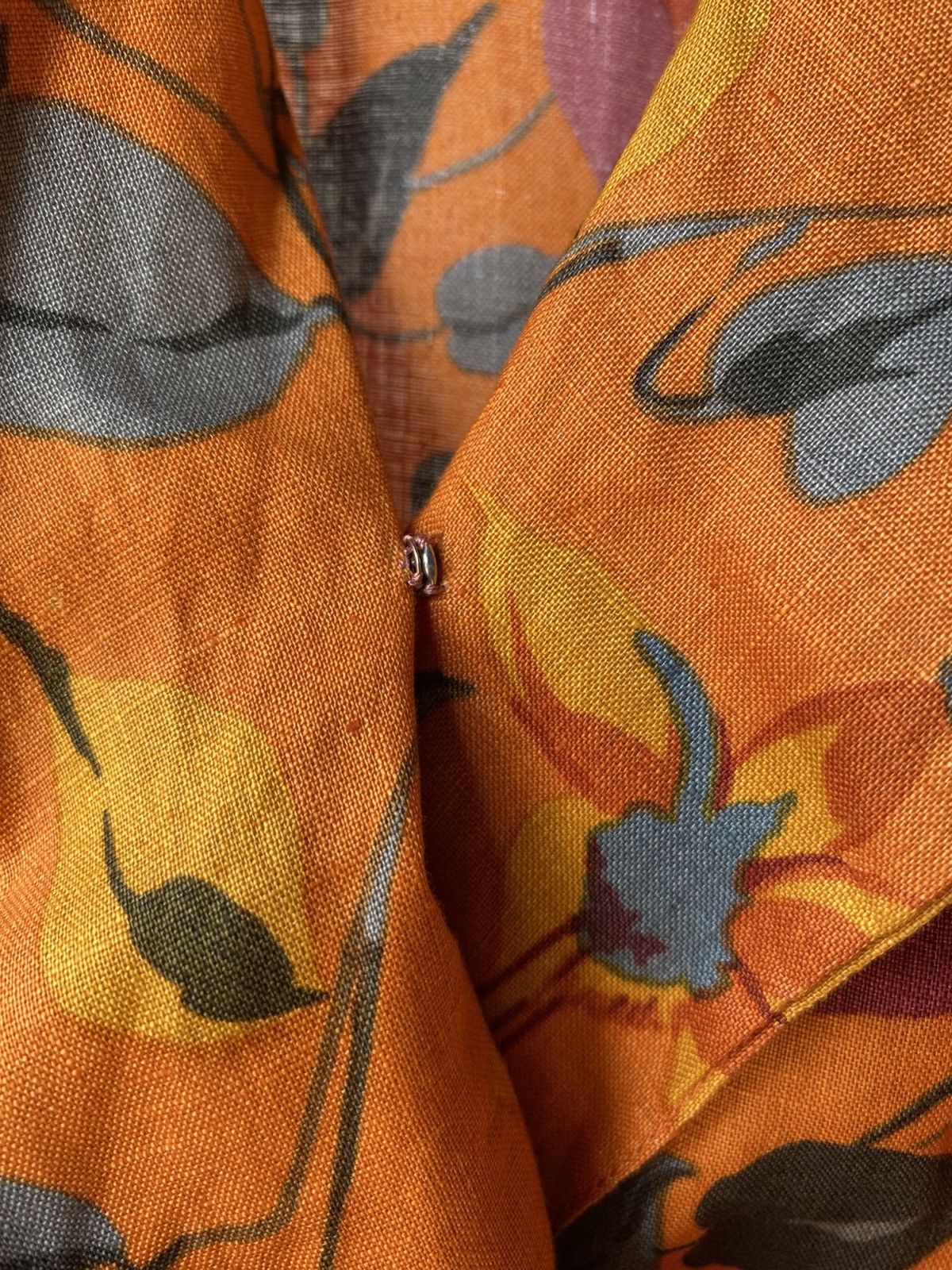 Valentino VALENTINO GARAVANI Orange Floral Button-Down Dress Size S / US 4 / IT 40 - 12 Thumbnail