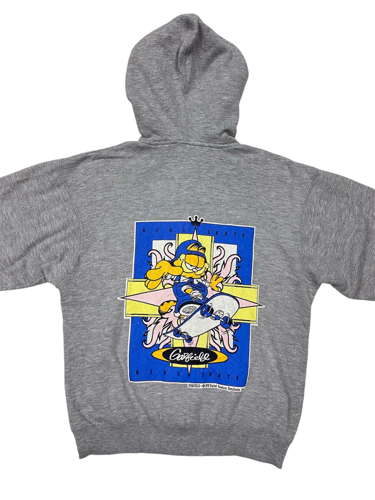 Vintage Vintage 80s GARFIELD real skate hoodie zip up Size US M / EU 48-50 / 2 - 1 Thumbnail