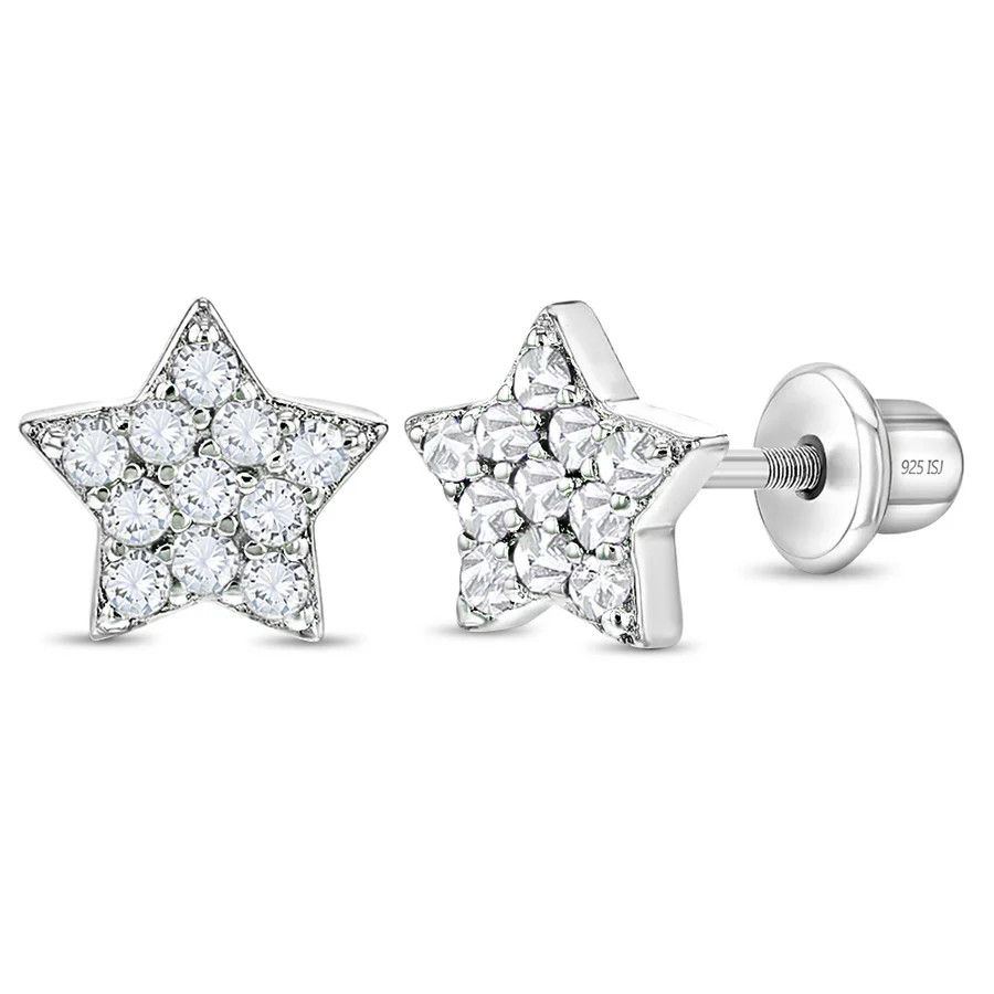 Other Sparking CZ Stars Clear Earrings - Sterling Silver Size ONE SIZE - 1 Thumbnail
