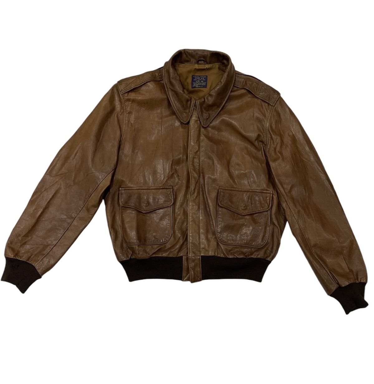 Leather 🔥VTG TYPE A-2 AVIATION LEATHER JACKET Size US M / EU 48-50 / 2 - 1 Thumbnail