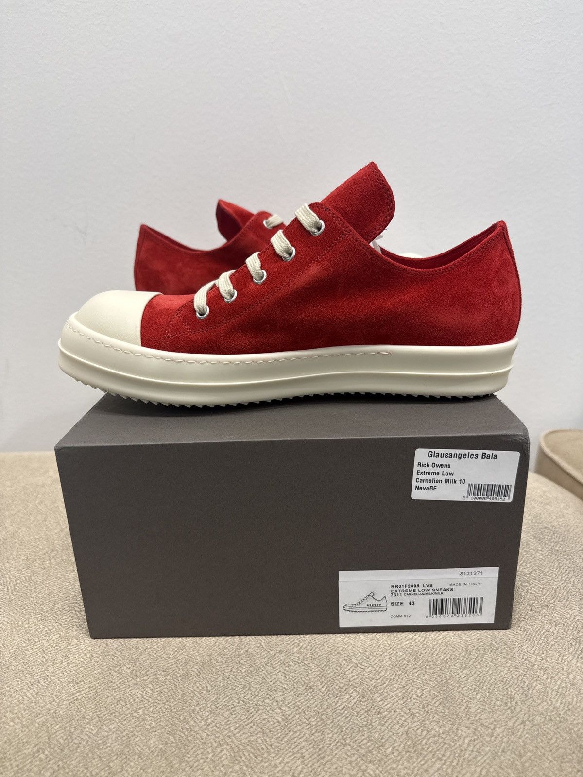 Rick Owens Rick Owens Extreme Low Sneaks Temple SS26 Carnelian Milk Size US 10 / EU 43 - 2 Thumbnail