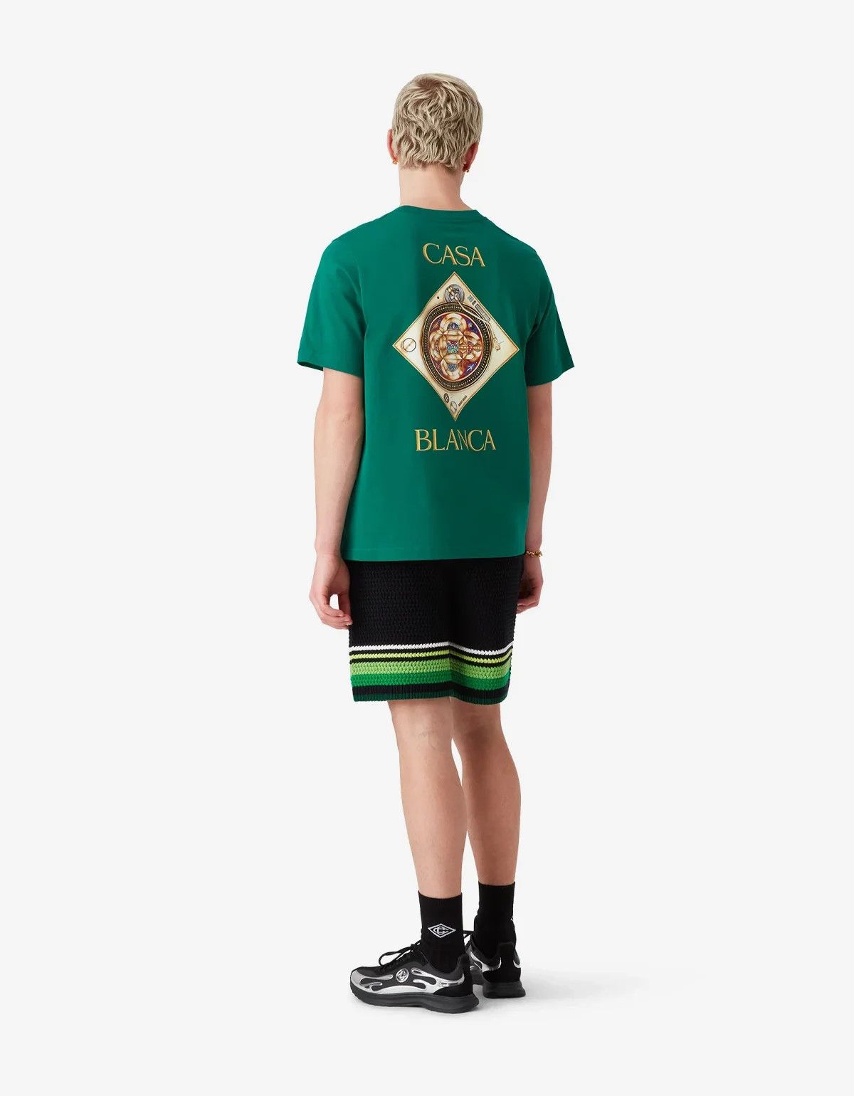 Casablanca Green Plafond Orne De Musique Short SleeveT‑Shirt