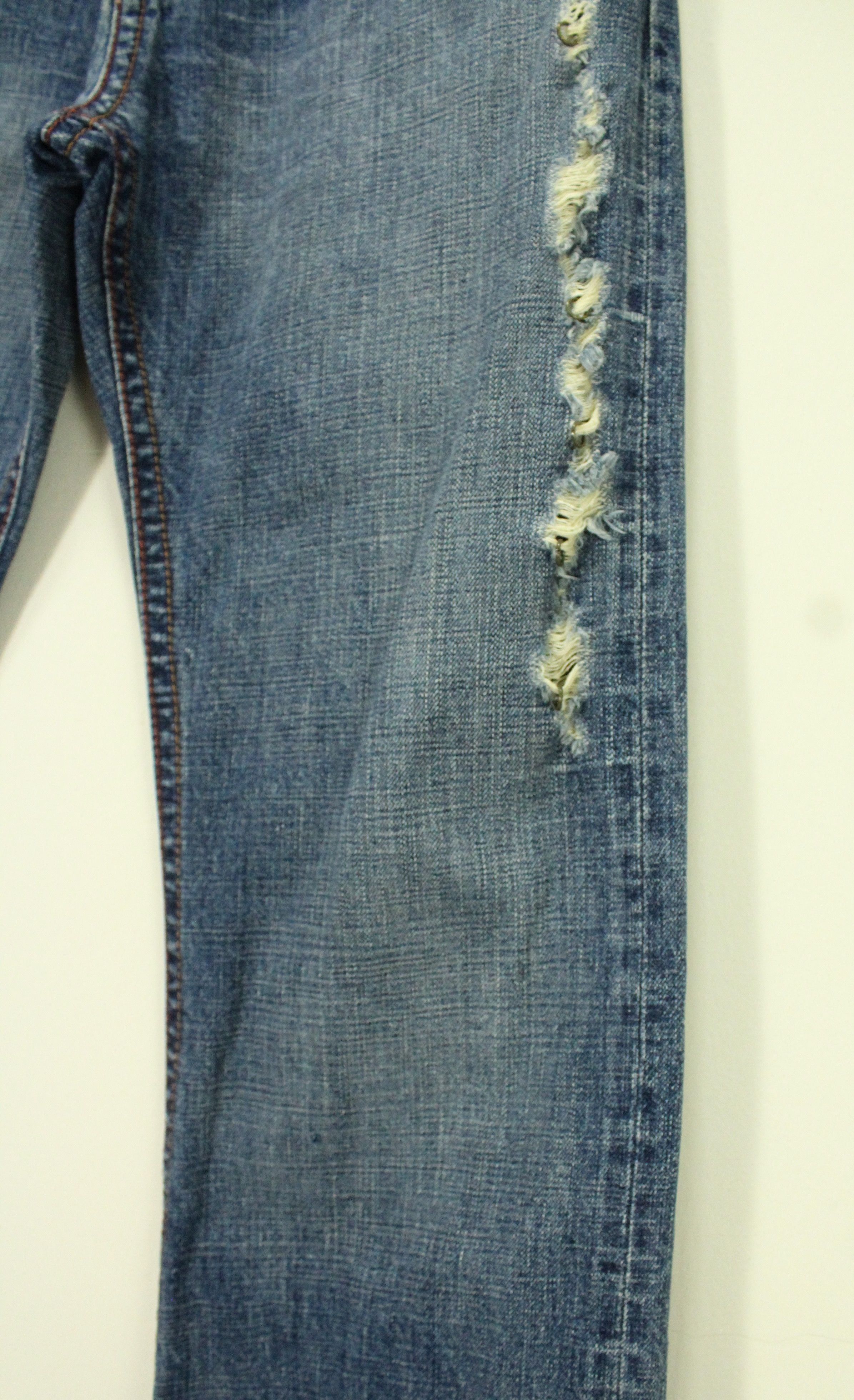 Japanese Brand Selvedge Distressed Style GENOESE Denim Size US 32 / EU 48 - 6 Thumbnail