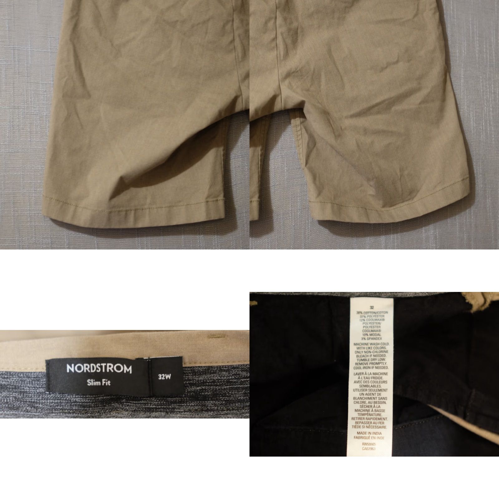 Nordstrom NORDSTROM Slim Fit Flat Front Shorts Tan Stretch Mens 32w #A10-30 Size US 32 / EU 48 - 8 Thumbnail