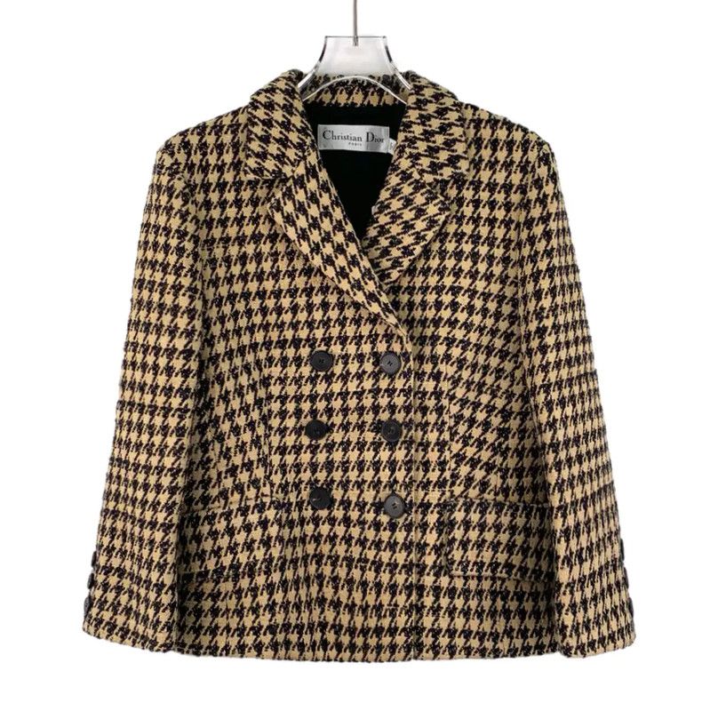 Dior Dior Brown Houndstooth Women's Jacket 0089 Size S / US 4 / IT 40 - 1 Thumbnail