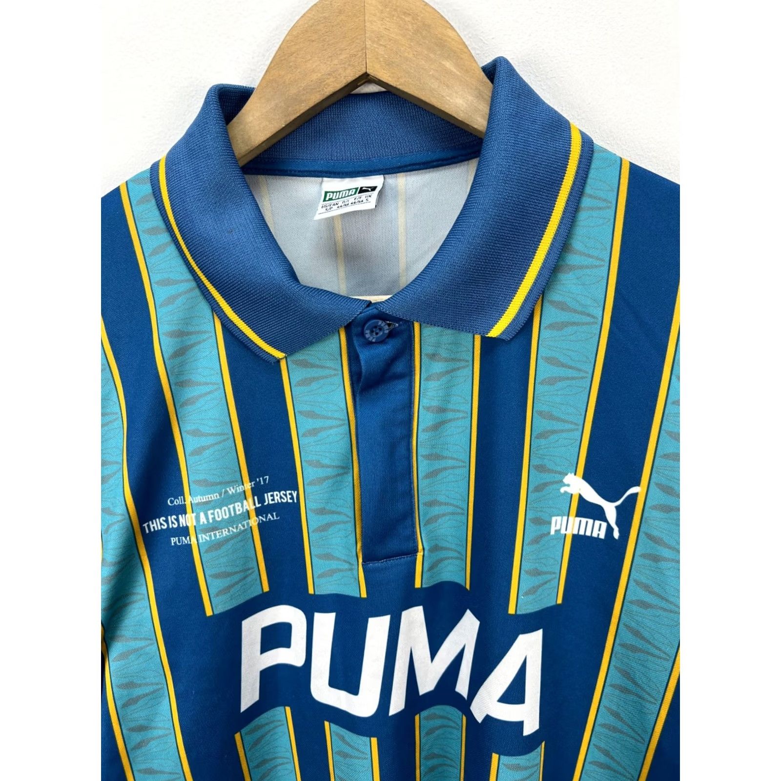 Puma Puma Striped Long Sleeve Polo Shirt AW17 This Is Not a Football Jersey M Mens Multicolor Logo Shirt Size US M / EU 48-50 / 2 - 3 Thumbnail