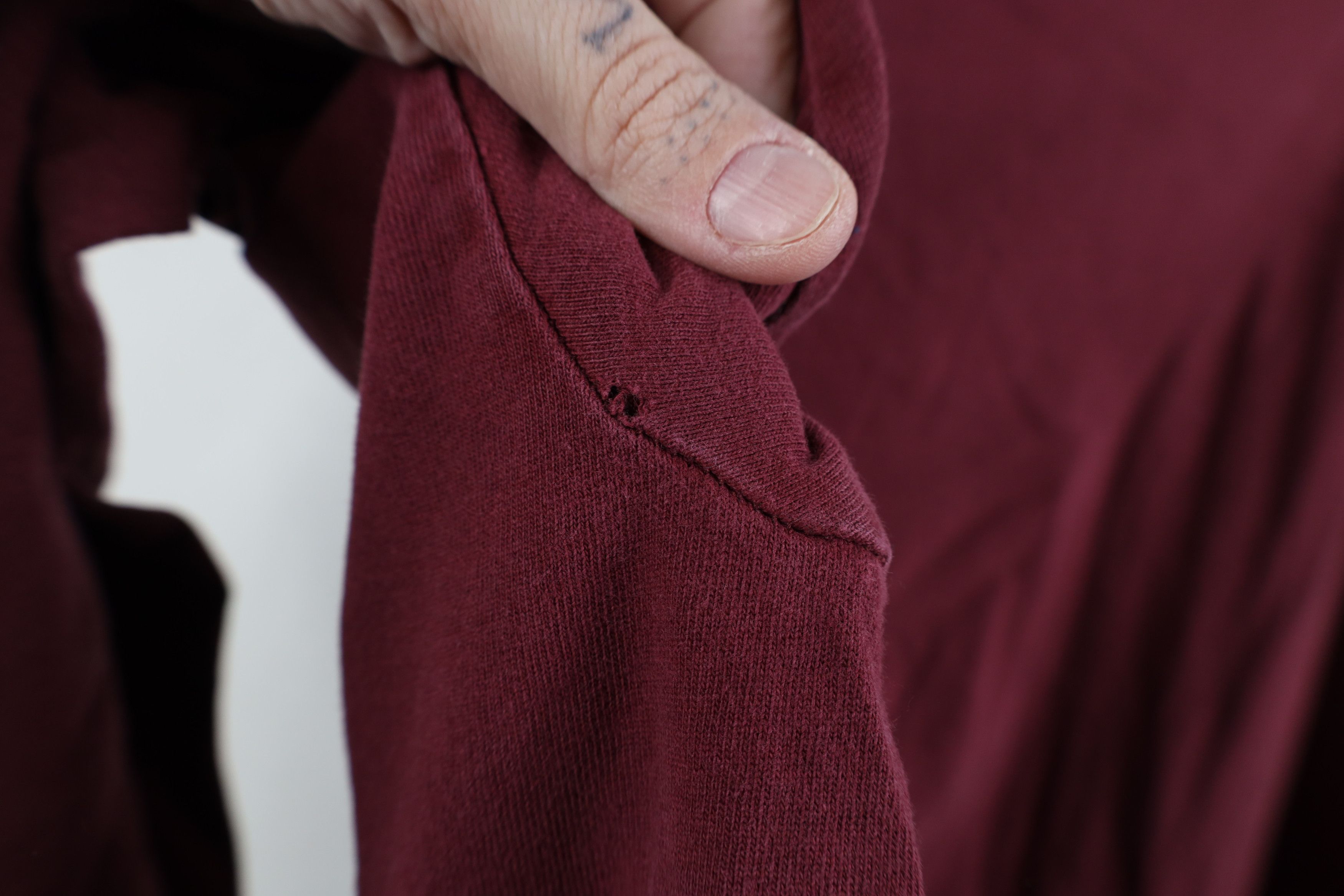 Vintage Vintage 90s Streetwear Blank Long Sleeve T-Shirt Red Cotton Size US XL / EU 56 / 4 - 12 Thumbnail